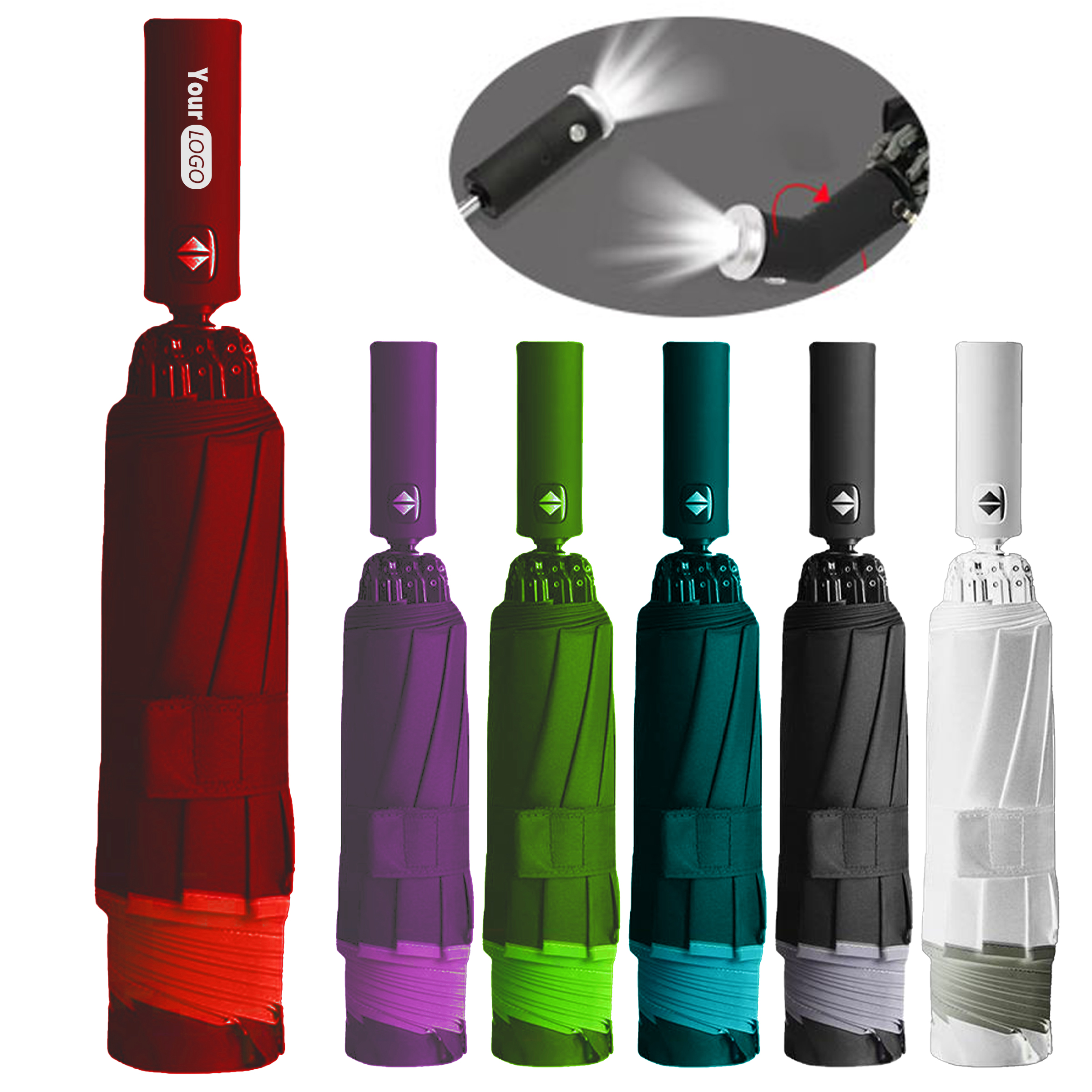 Drop Cloth Durable And Convenient 10-Bone Led Inverted Umbrella 2
