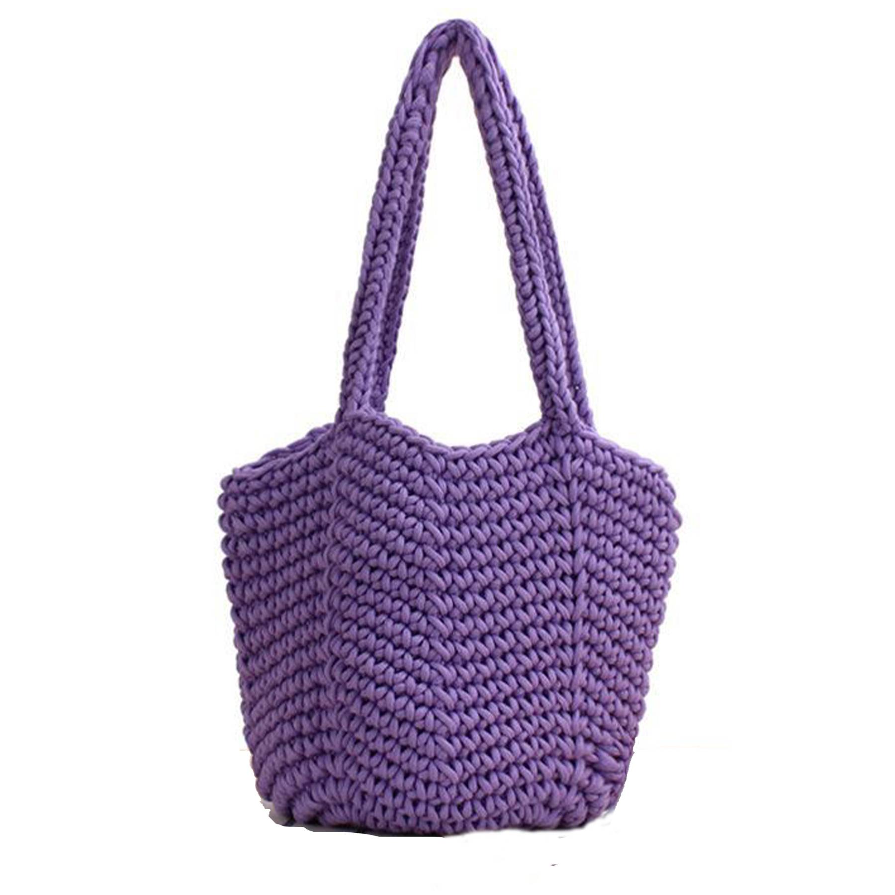 Jute Women Cotton Knitted Tote Mesh Beach Bag, custom tote bag with logo imprint 2