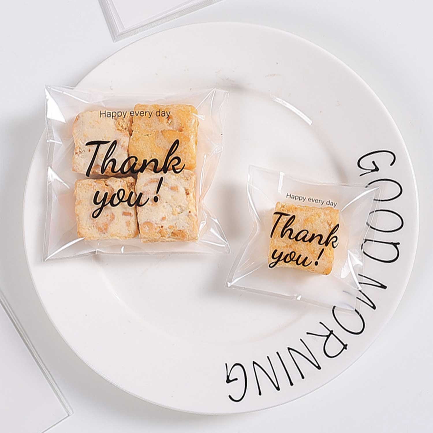 2.75x2.75", 4x4", 5x5" Self-Sealing 'Thank you' Bags 3