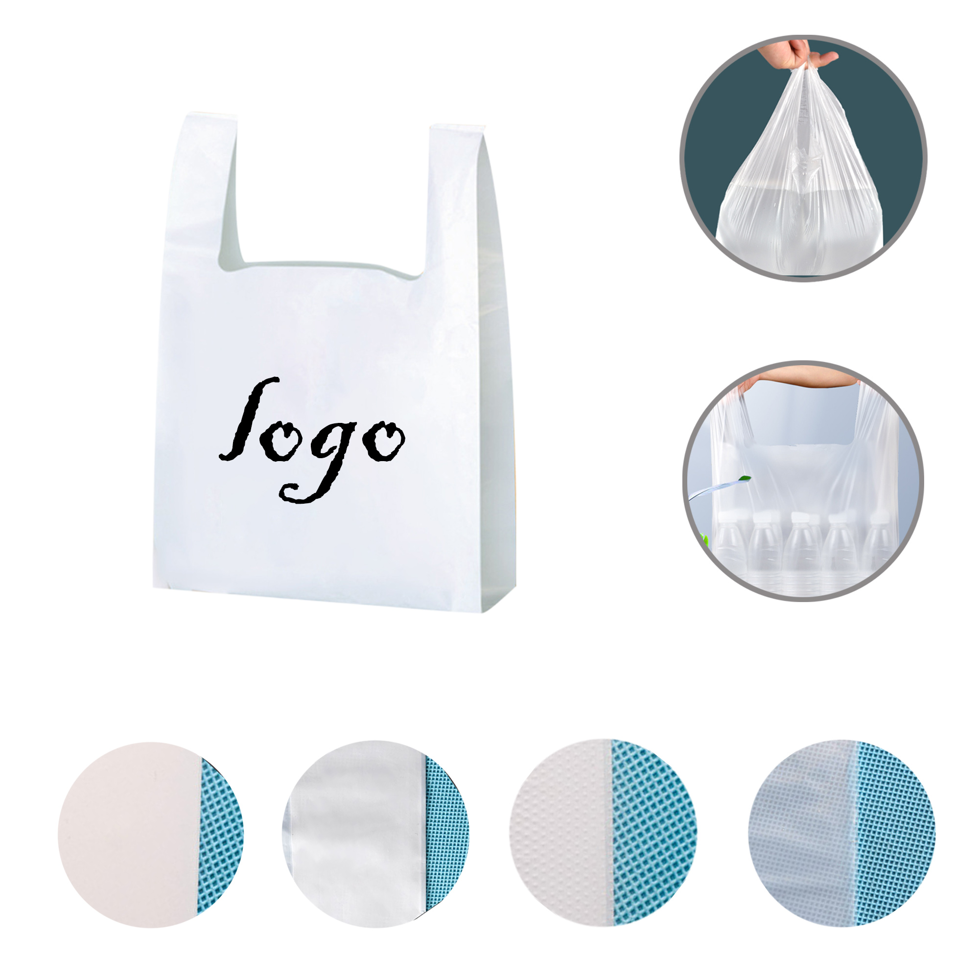 MOQ1000 Food Grade 5 Mil Grocery Bags 2