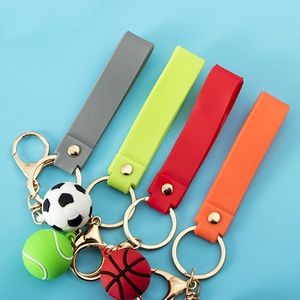 Vibrant 3D Balls PVC Keychain Ring 10
