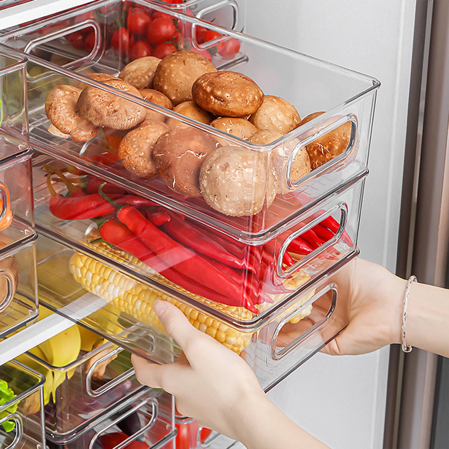 Kitchen Transparent Refrigerator Storage Box 6