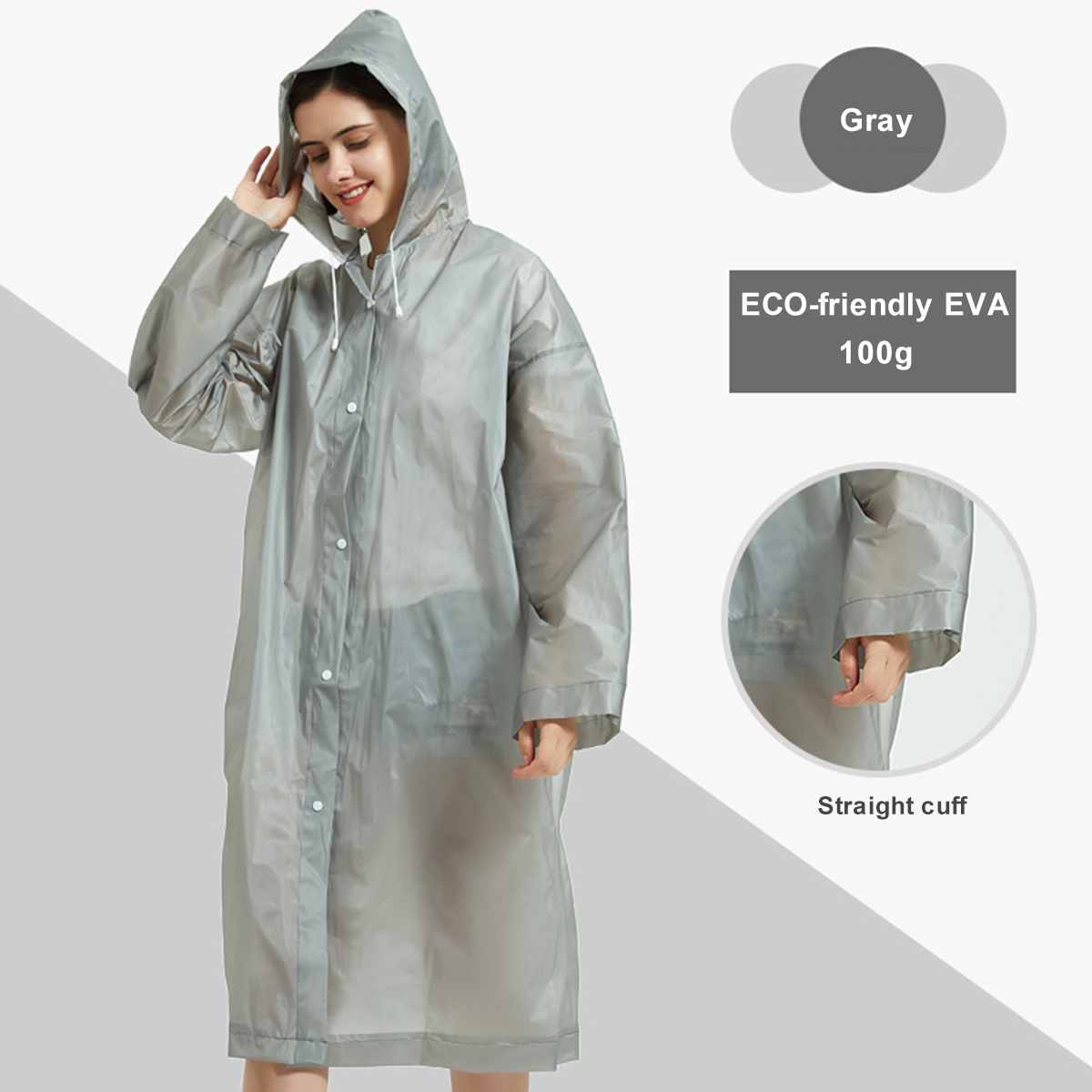 Transparent Reusable EVA Raincoat 2