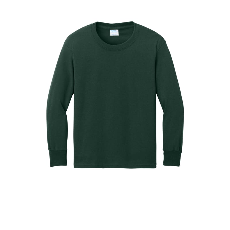 Port & Company Youth Long Sleeve Core Cotton Tee. 91