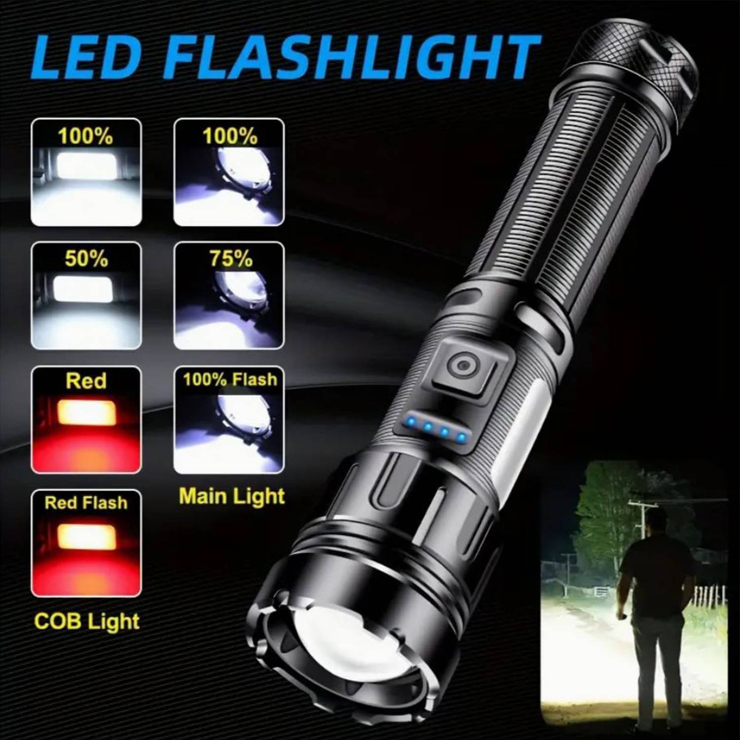 Outdoor Rechargeable LED Flashlight 6