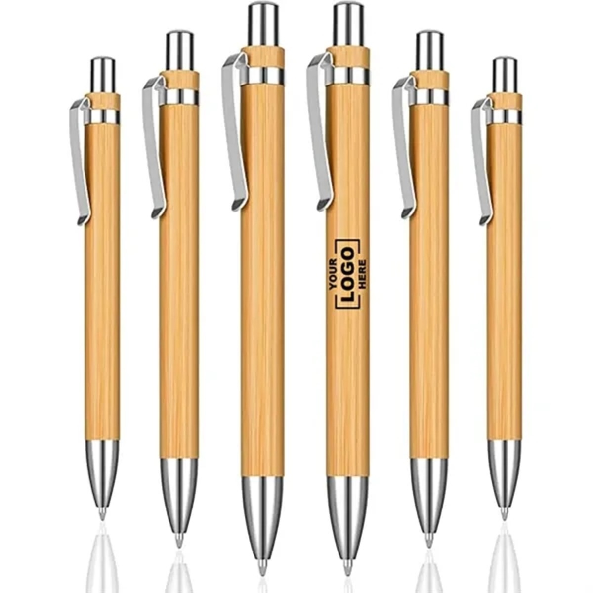 Eco Bamboo Ballpoint Pen With Natural Texture 2