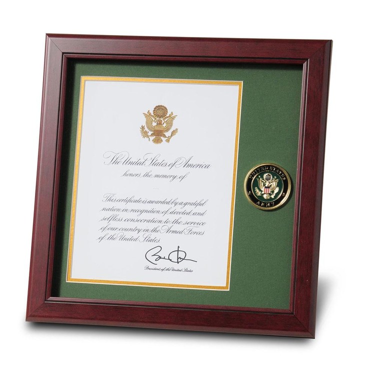 U.S. Army Medallion 8-Inch by 10-Inch Presidential Memorial Certificate Frame 1