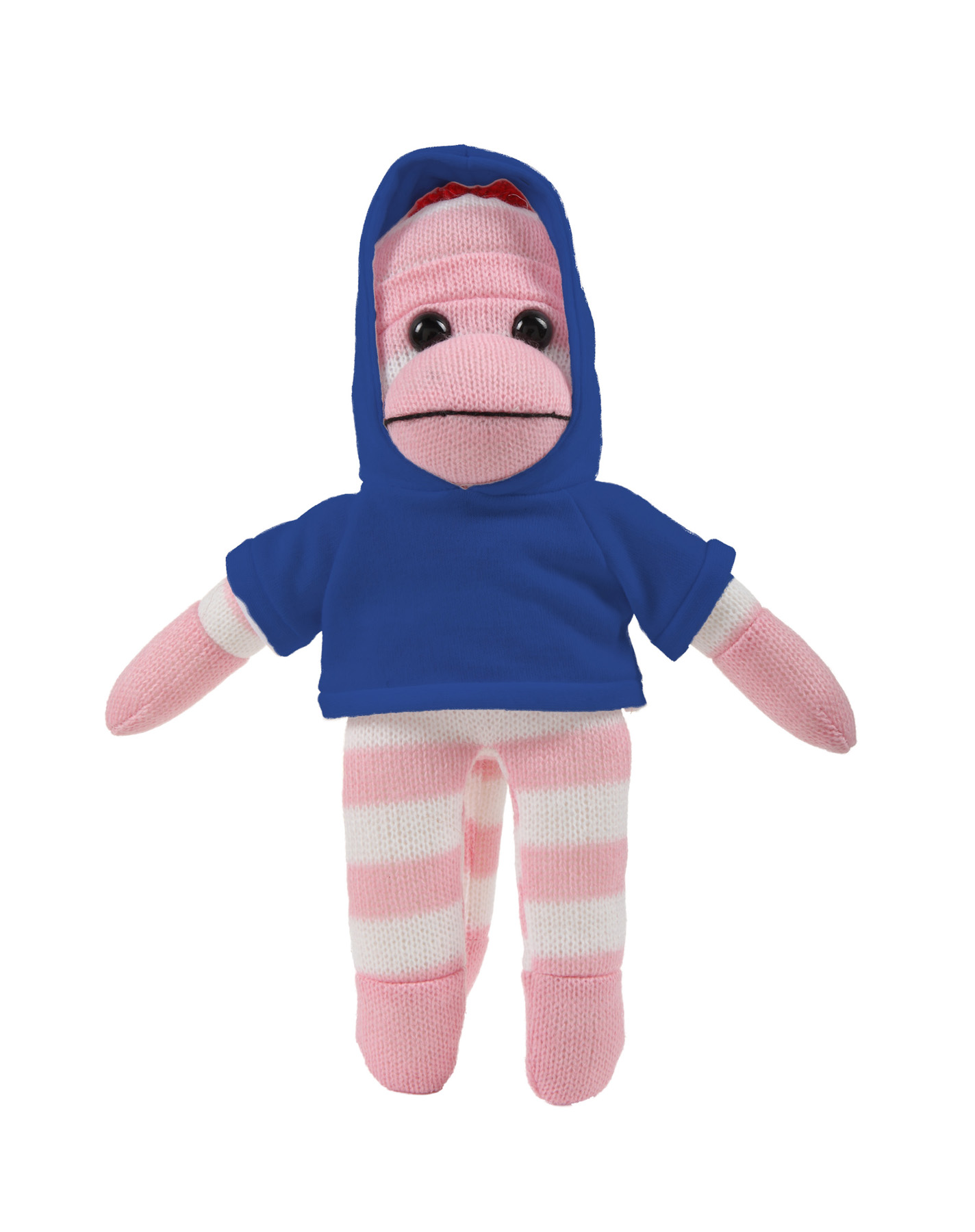 soft plush Pink Sock Monkey with hoodie 2