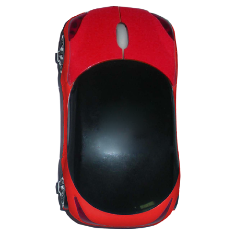 Sporty Car Optical Mouse w/ Headlights & Black Trim Wired 5