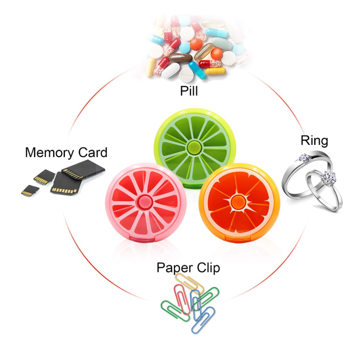 Portable 7 Day Rotating Pill Organizer Case 8