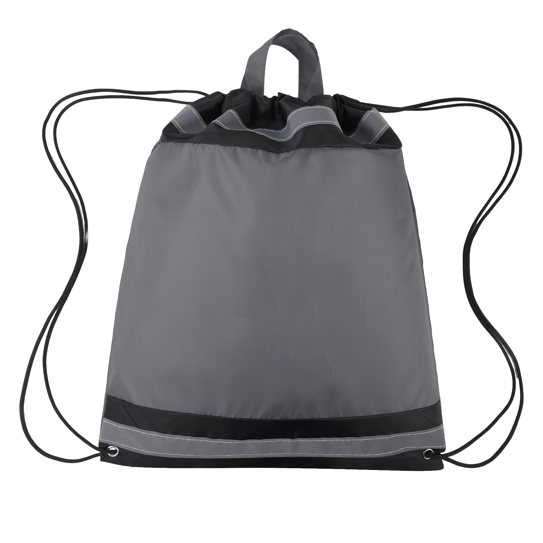 Small Reflective Polyester Drawstring Backpack 8