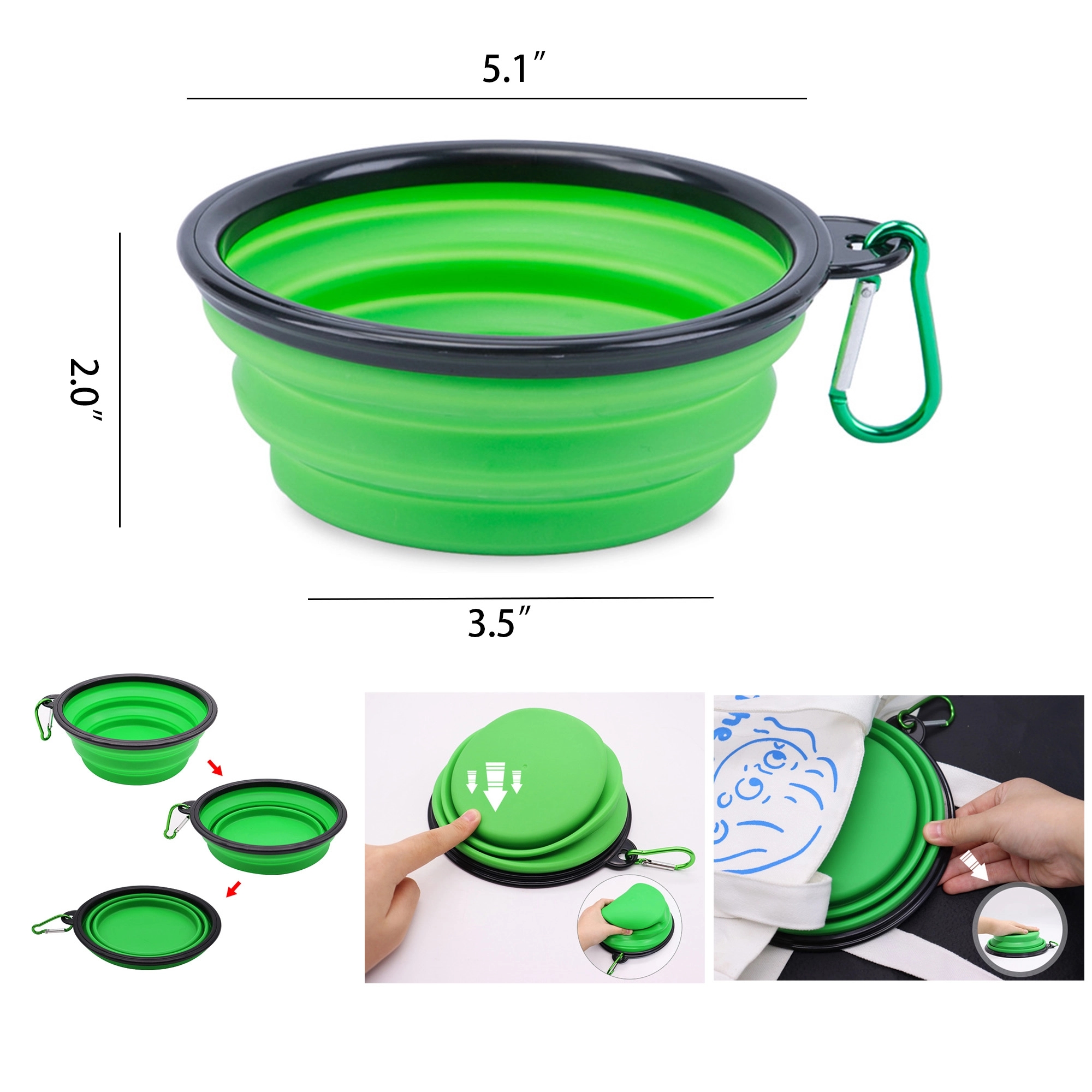 MOQ 50 PCS Collapsible Dog Bowls for Travel 6