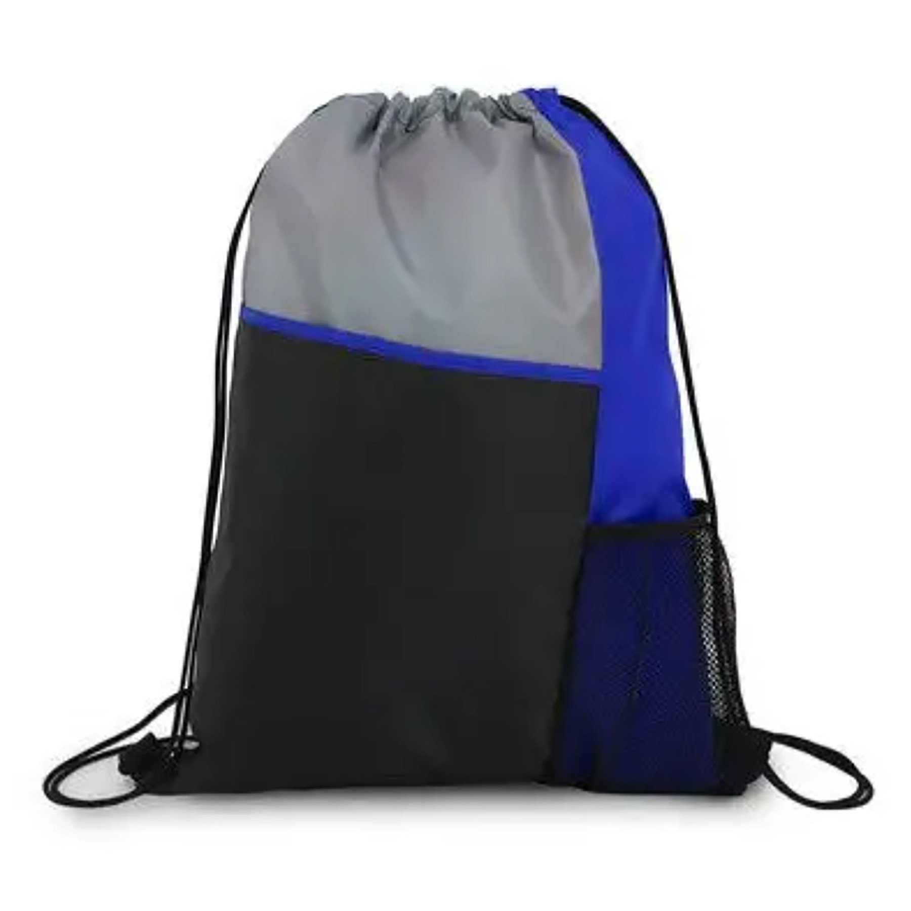 Advertising Tri-Colored Mesh Pocket Drawstring Backpack 3