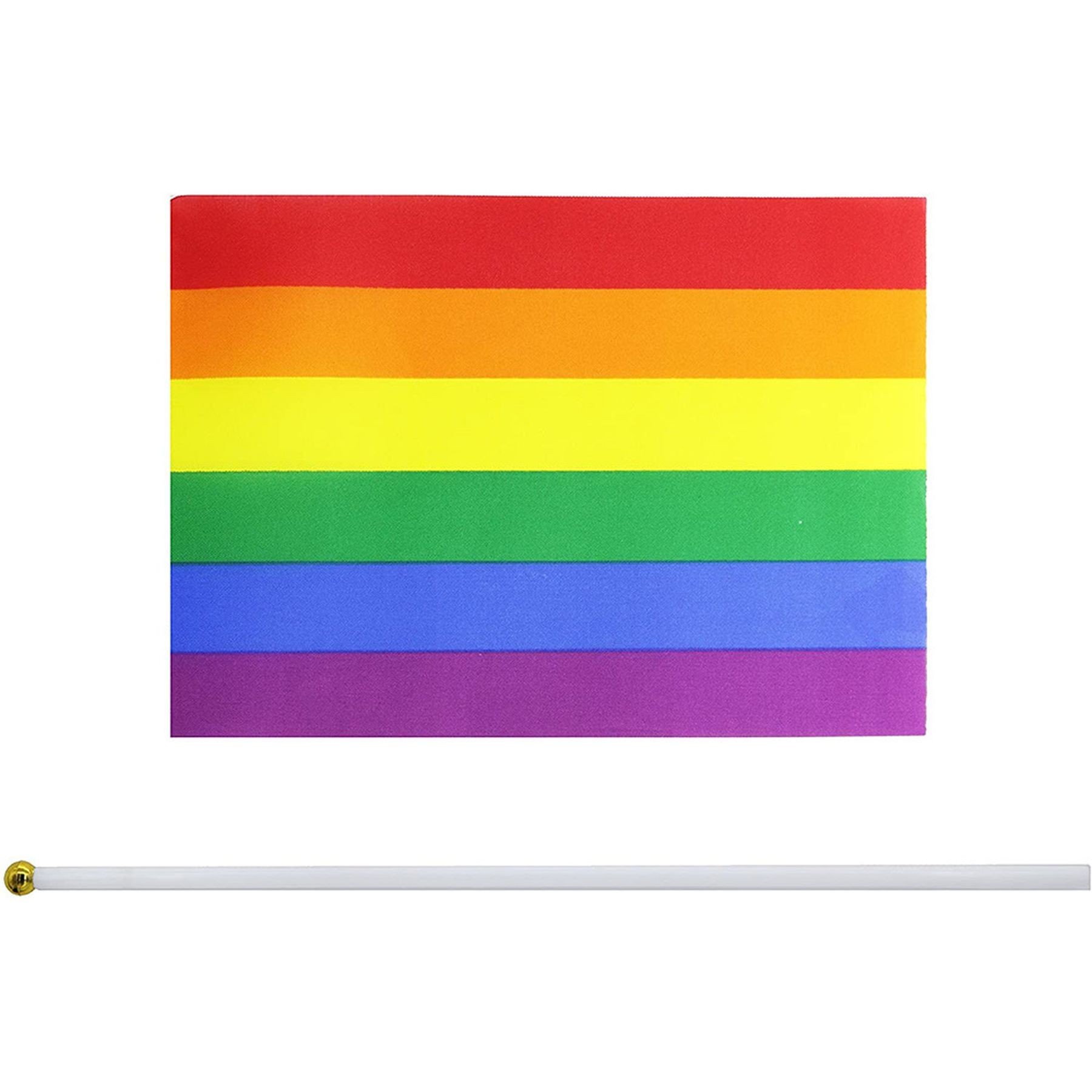 Rainbow Pride Flag Small Hand Held Stick Flag 5