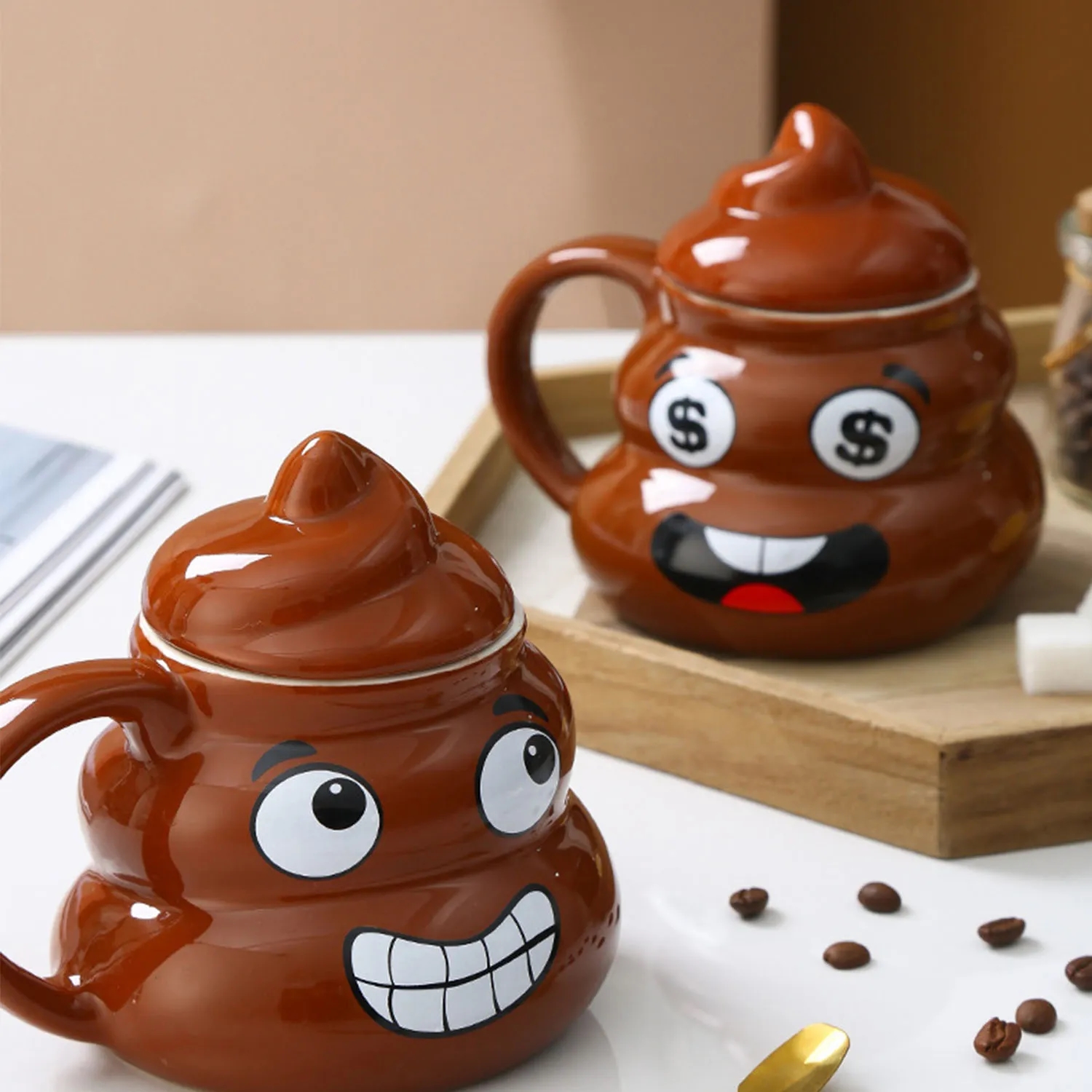16 Oz Ceramic Funny Poop Shaped Mugs 2