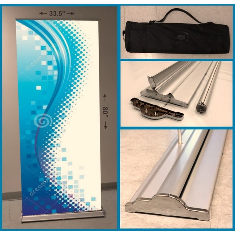 Heavy Duty 33.5 x 80 Inch Retractable Banner with Graphic 2