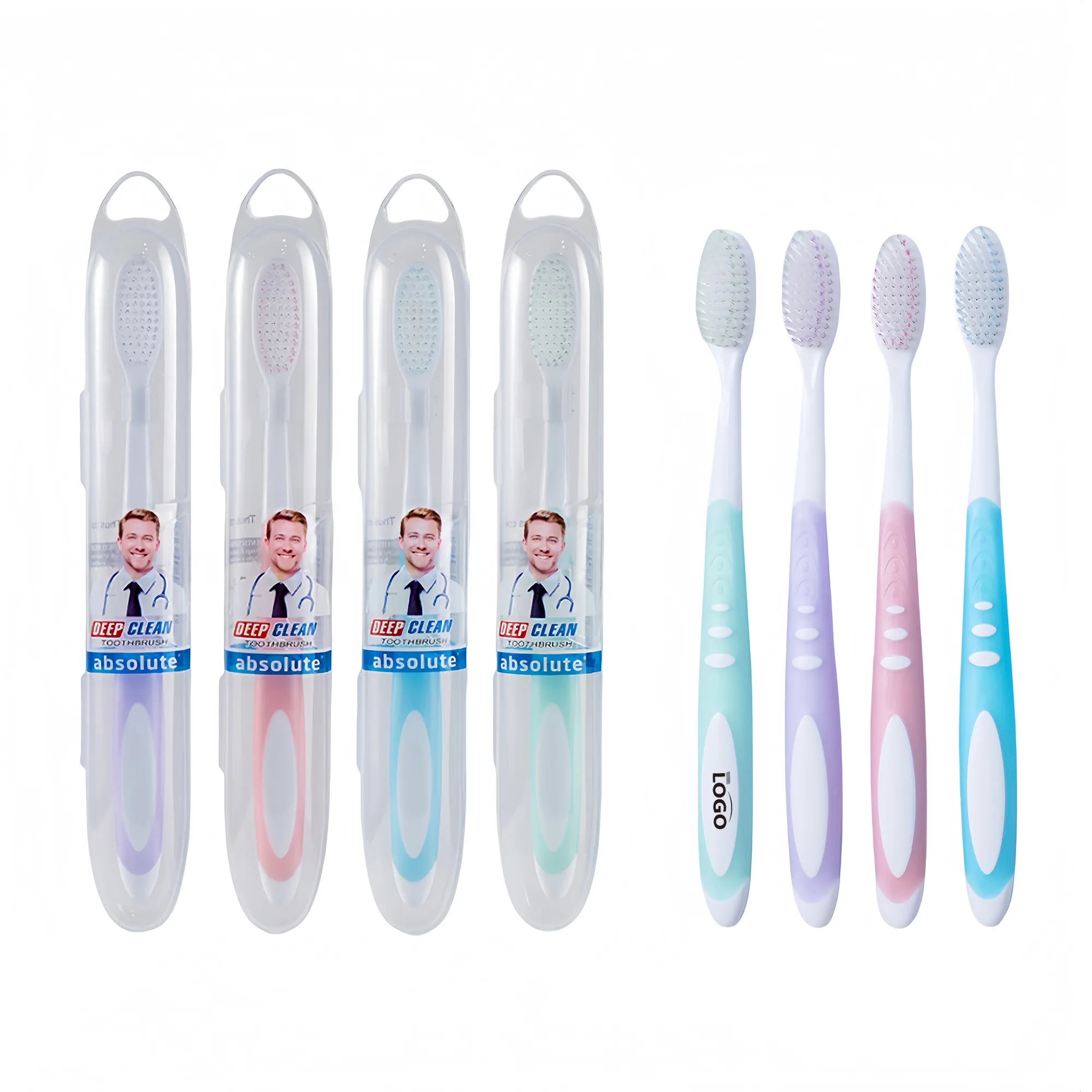Adult Soft Toothbrush With Portable Boat Case