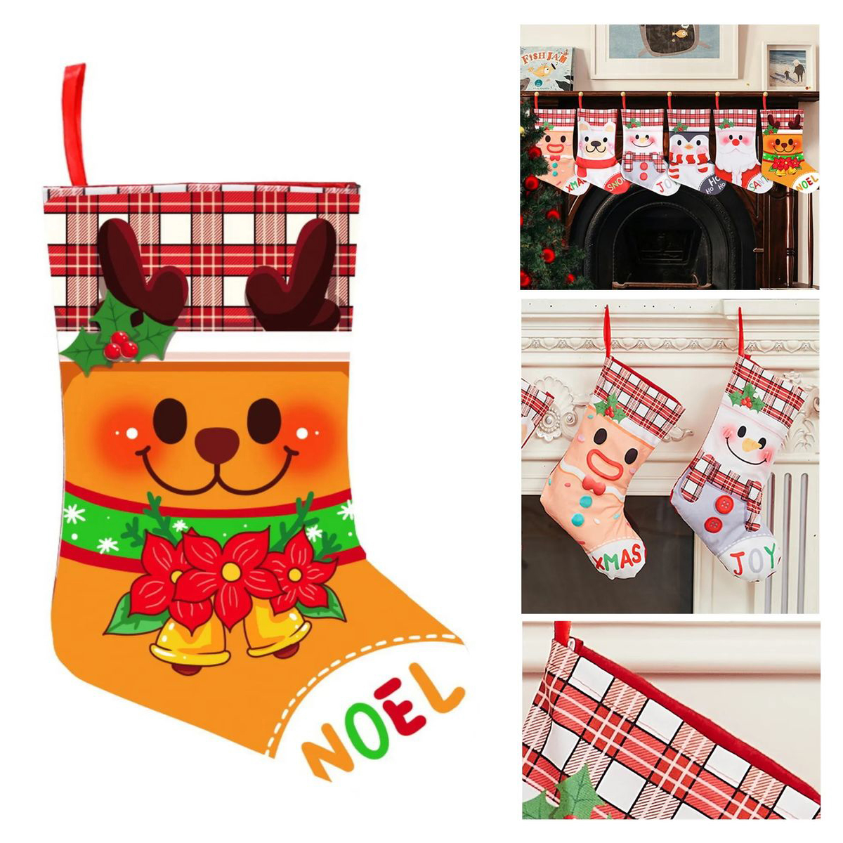 Brushed Fabric Festive Hanging Stocking 3