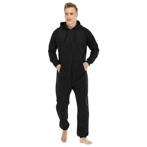 Mens Pajamas Double-Faced Fleece Jumpsuit 4