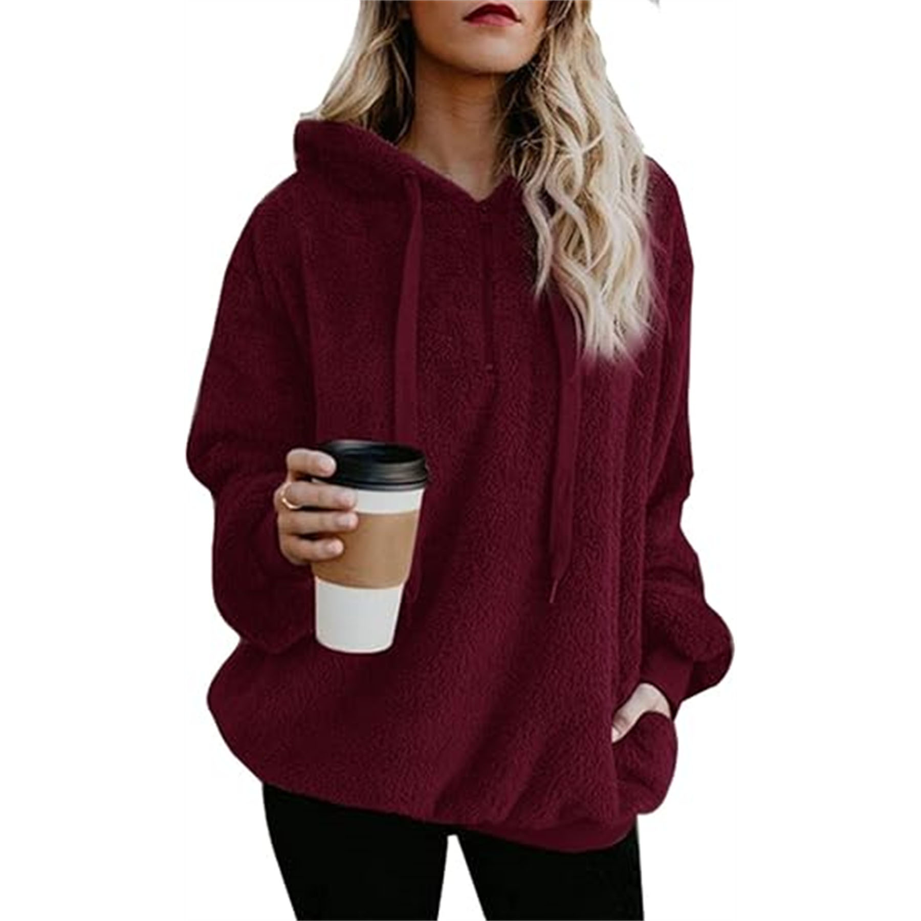 Women's Hoodies Sherpa Pullover Sweater 6