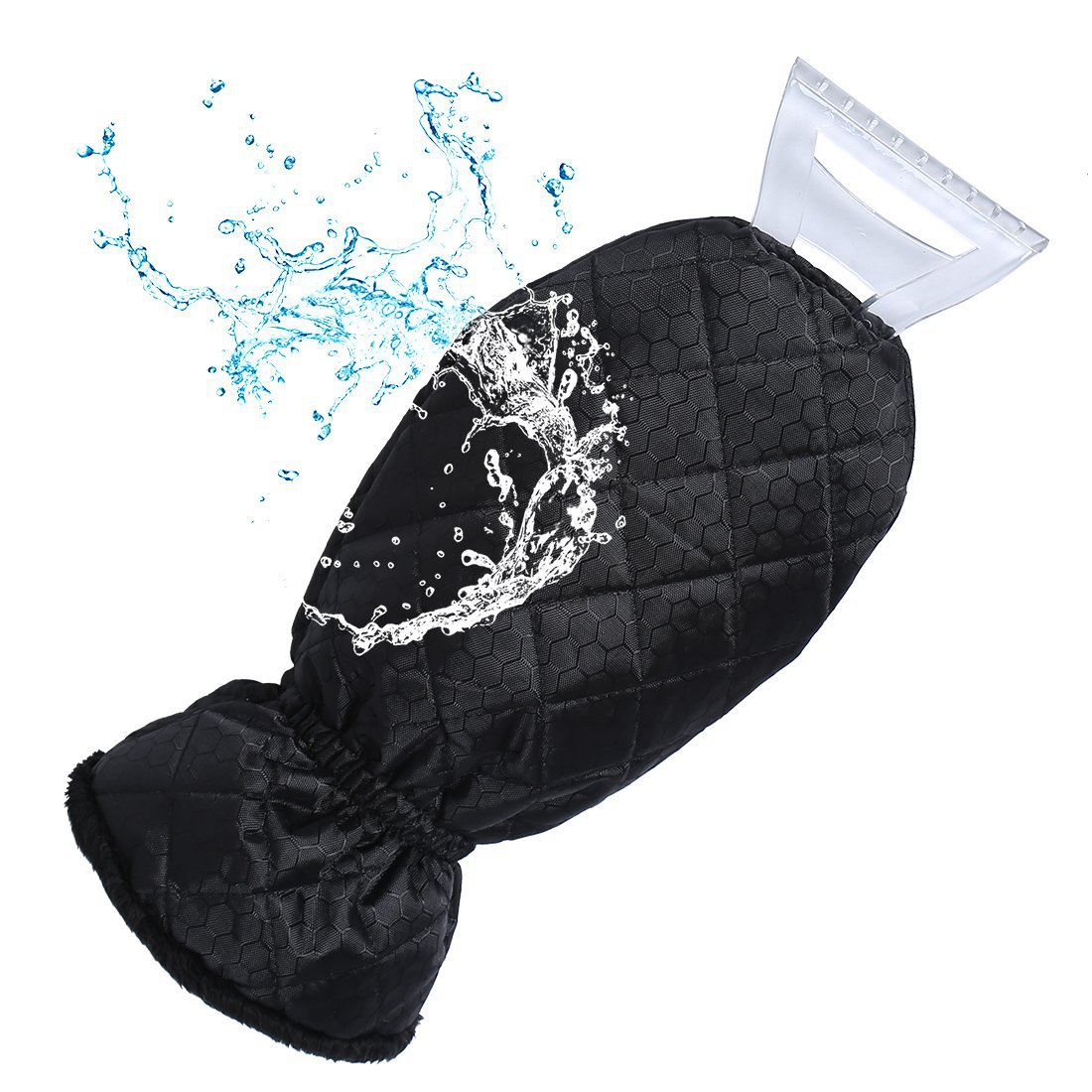 Waterproof Warm Grip Ice Scraper Mitten Snow Remover Glove/Lined of Thick Fleece for Car Windshield 9
