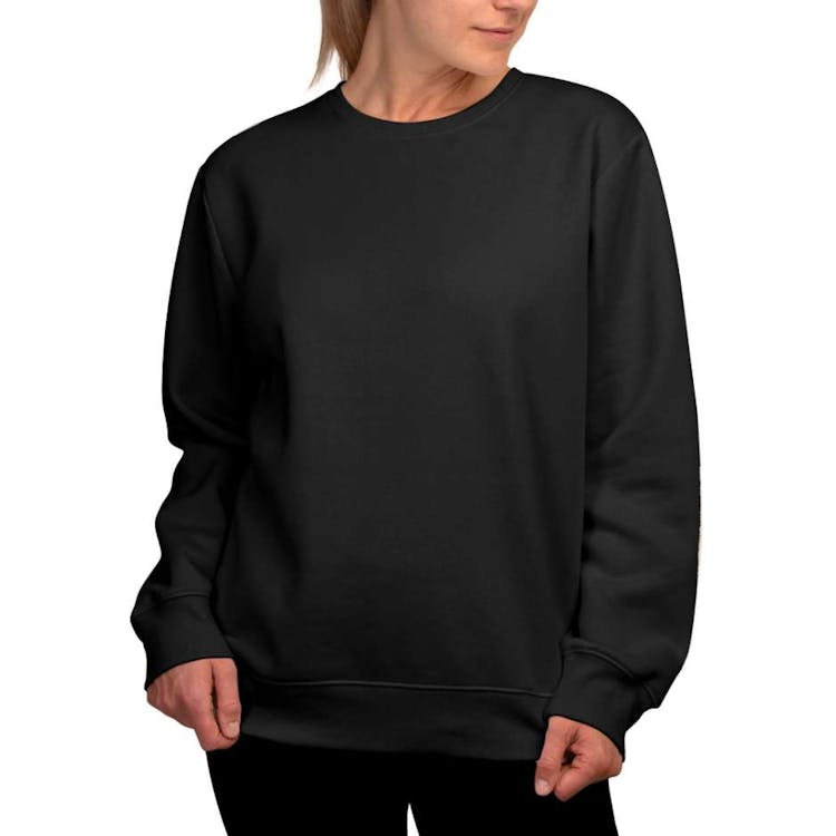 Women's Fleece Crewneck Sweatshirts Black Medium 2