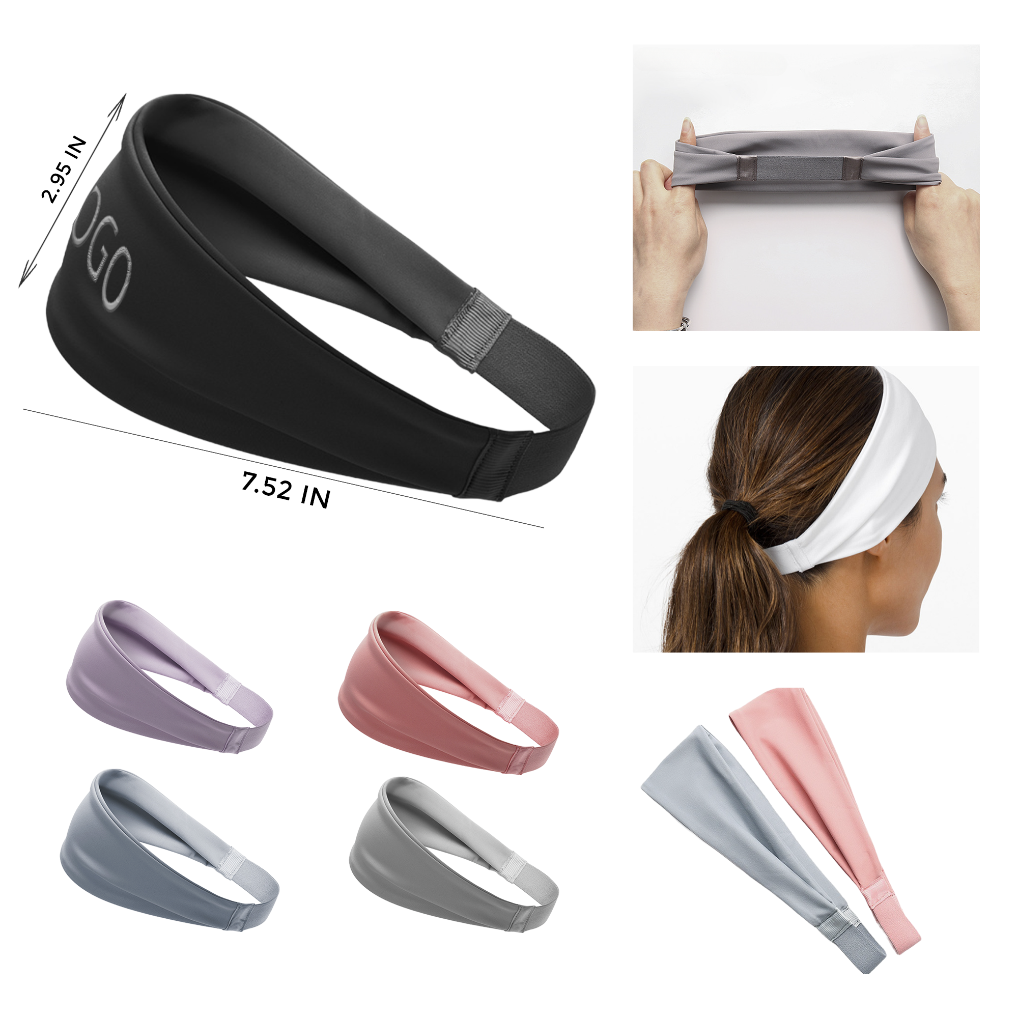 MOQ 10 PCS Stretchable Sports Headband 2