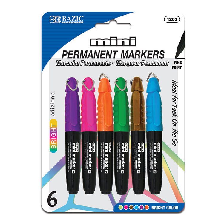 Mini Permanent Markers - 5 Pack Fine Point 1