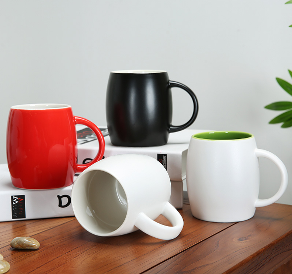 Ceramic big belly cup color glaze barrel mug 2