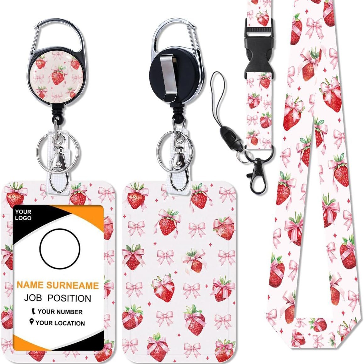 3-in-1 Badge Holder W/ Lanyard & Retractable Reel Clip 6
