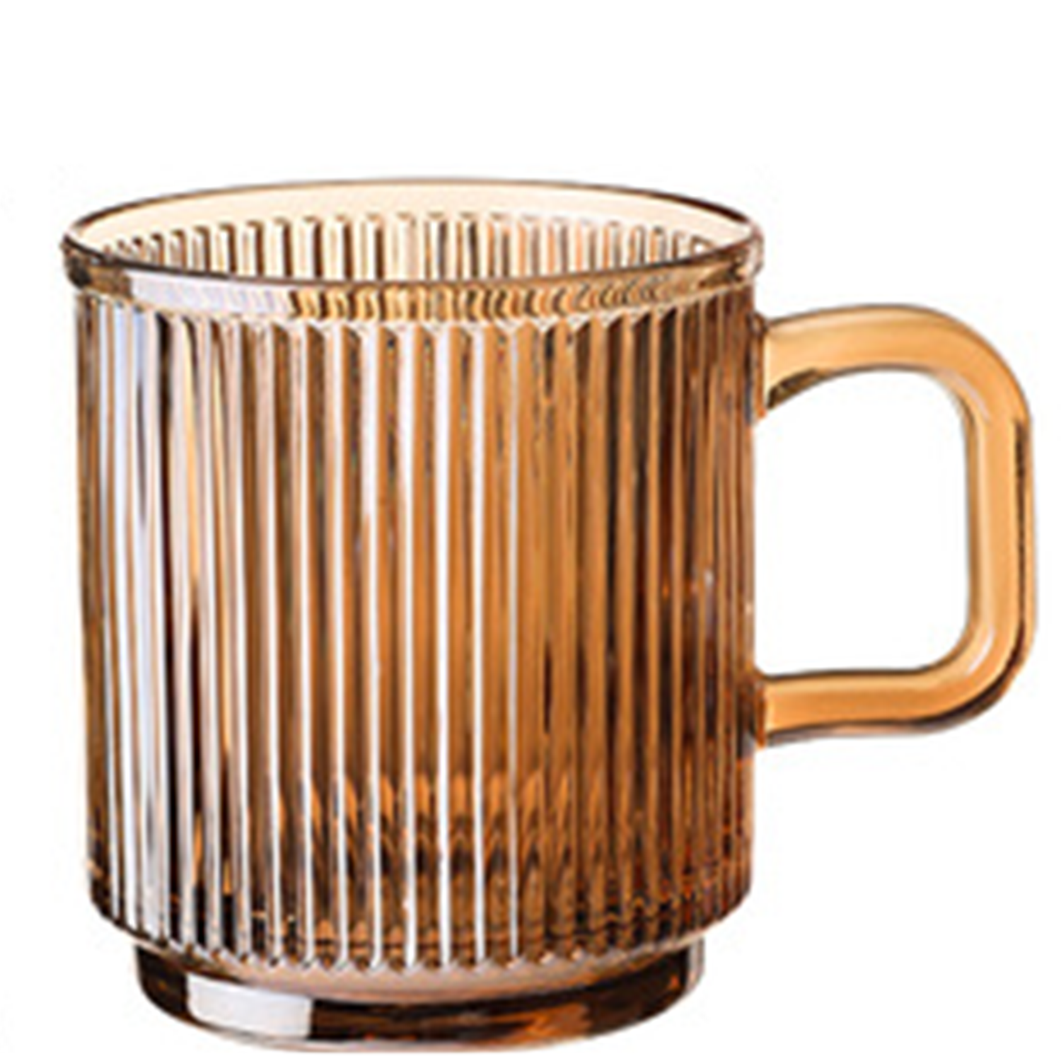 12oz Vertical Stripes Glass Mug w/Handle 4