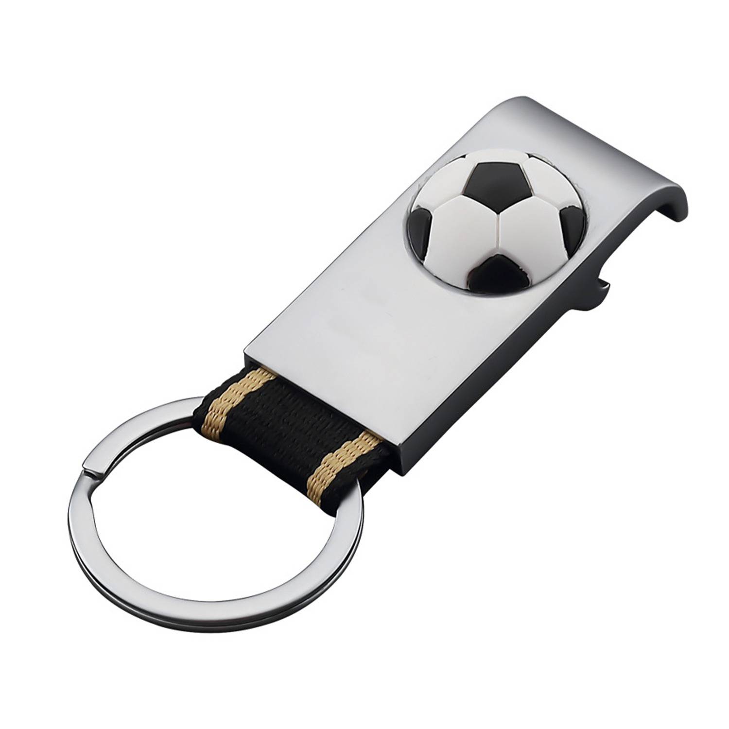 Custom Portable Zinc Alloy Soccer Bottle Opener Keychain 3
