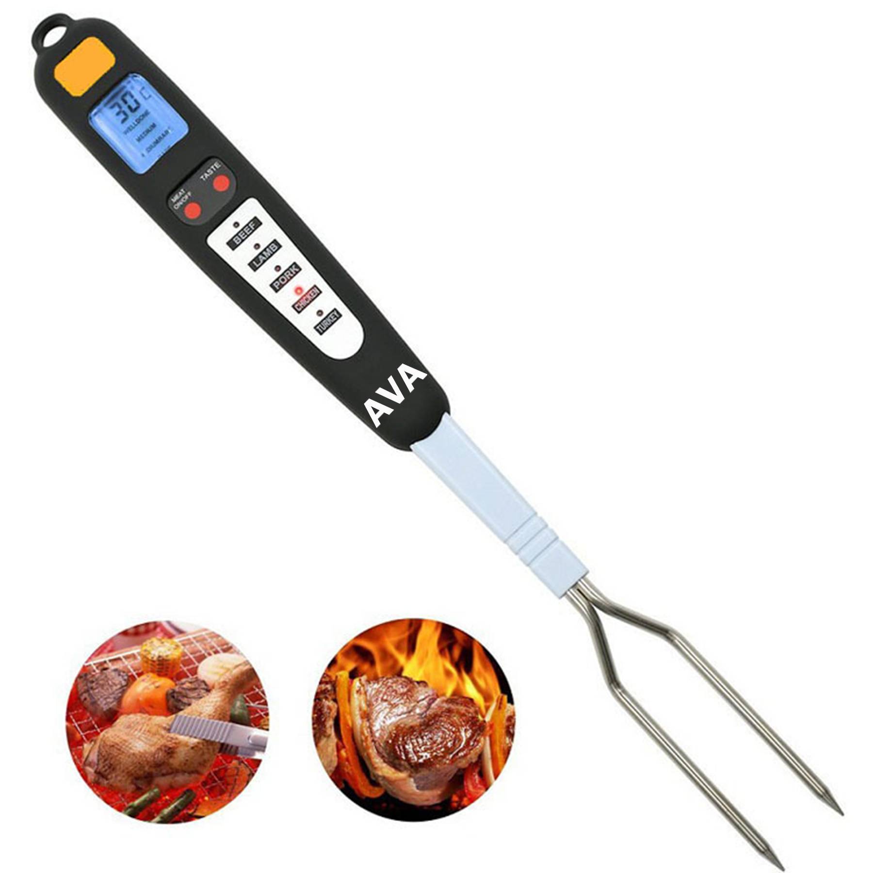 Outdoor BBQ Fork Electronic Digital Thermometer 5