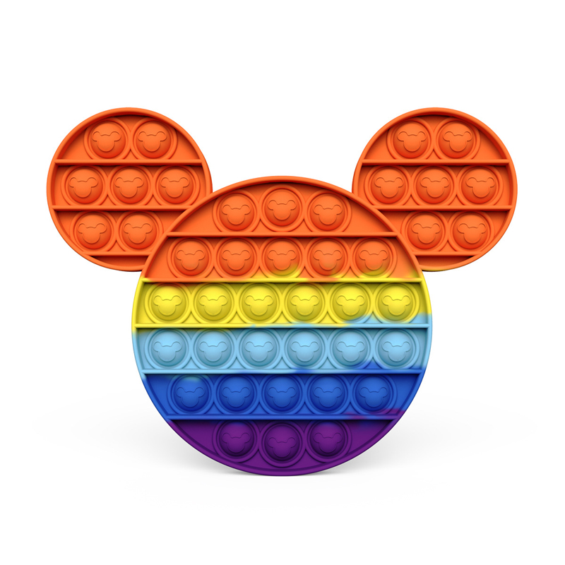 Rainbow Mickey Push Pops Bubble Fidget Sensory Stress Relief Toys 2