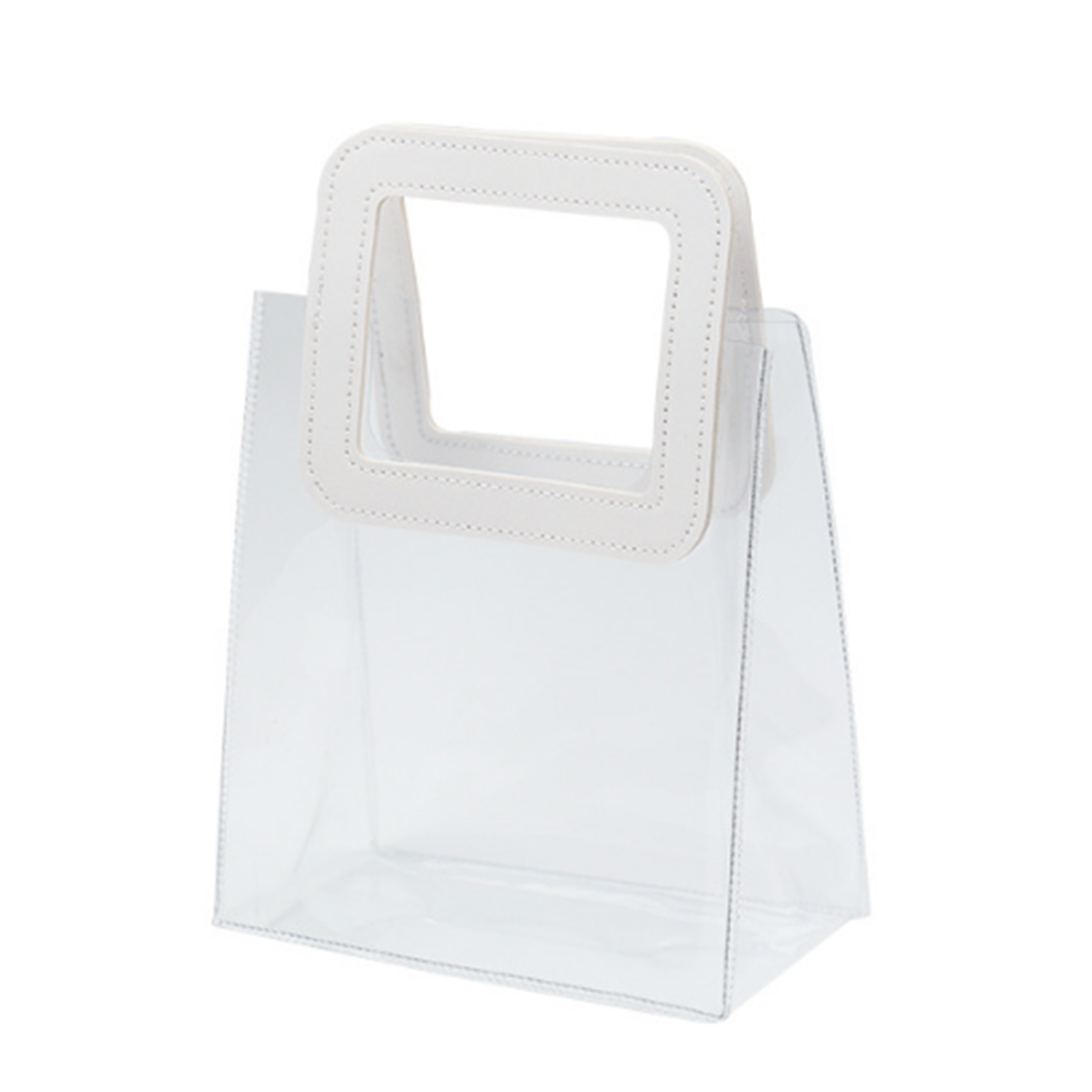 PVC Transparent Tote Bag With Leather Handle 3