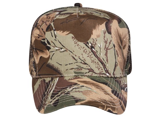 OTTO CAP® Camouflage 5 Panel Mid Profile Mesh Back Trucker Hat 26