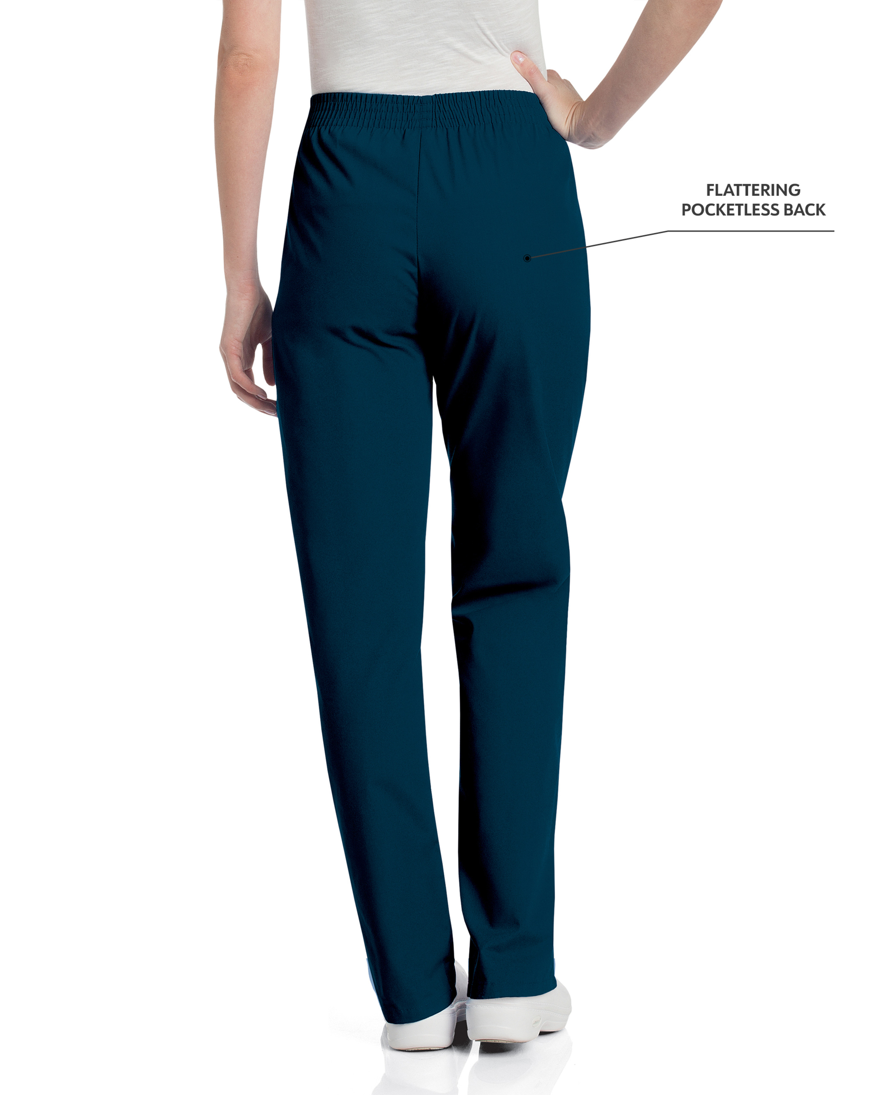 Landau - Essentials - Women's Two-Pocket High-Rise Elastic Waist Straight Leg Pant 18