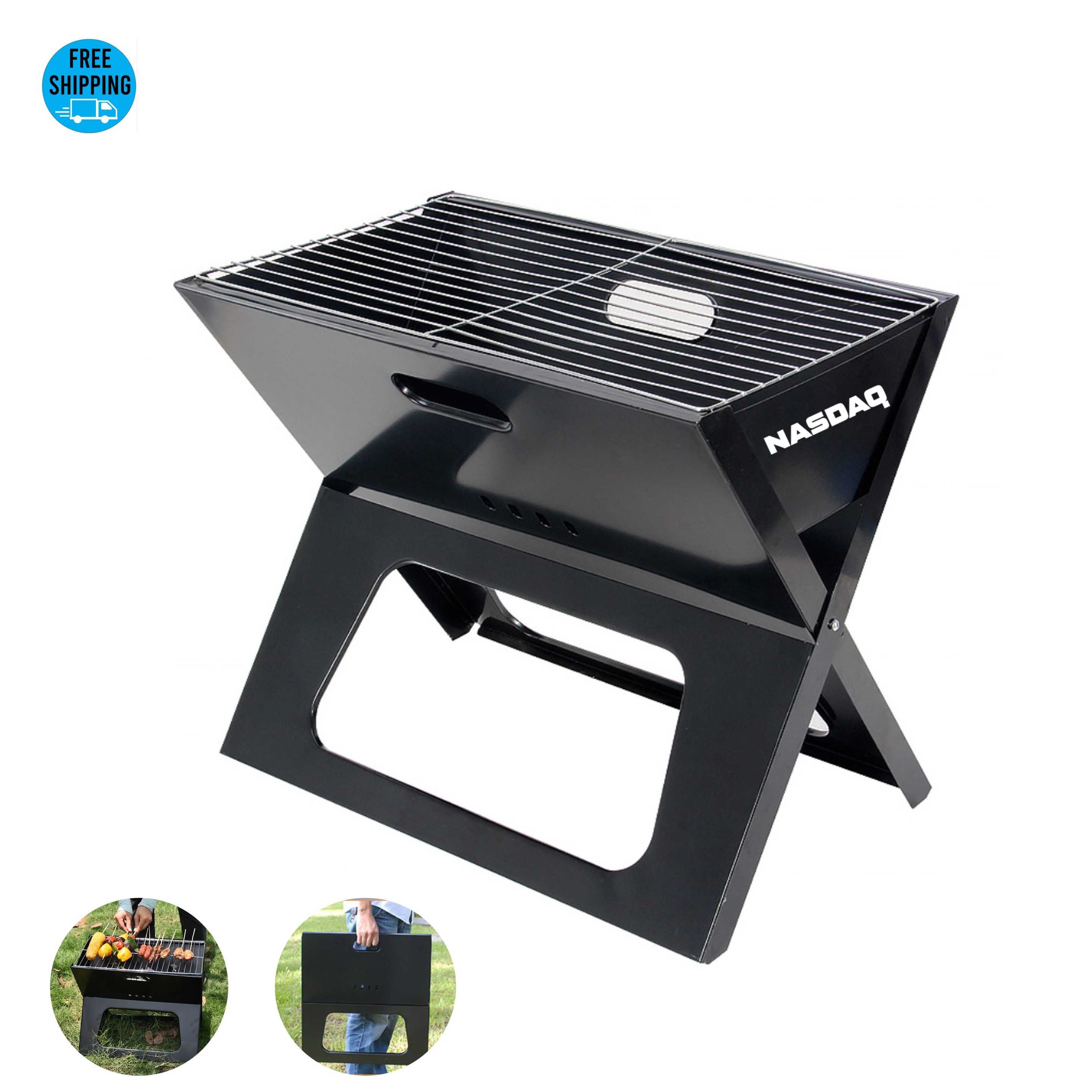 Foldable X-shape Charcoal Grill Large Size - OCEAN 2