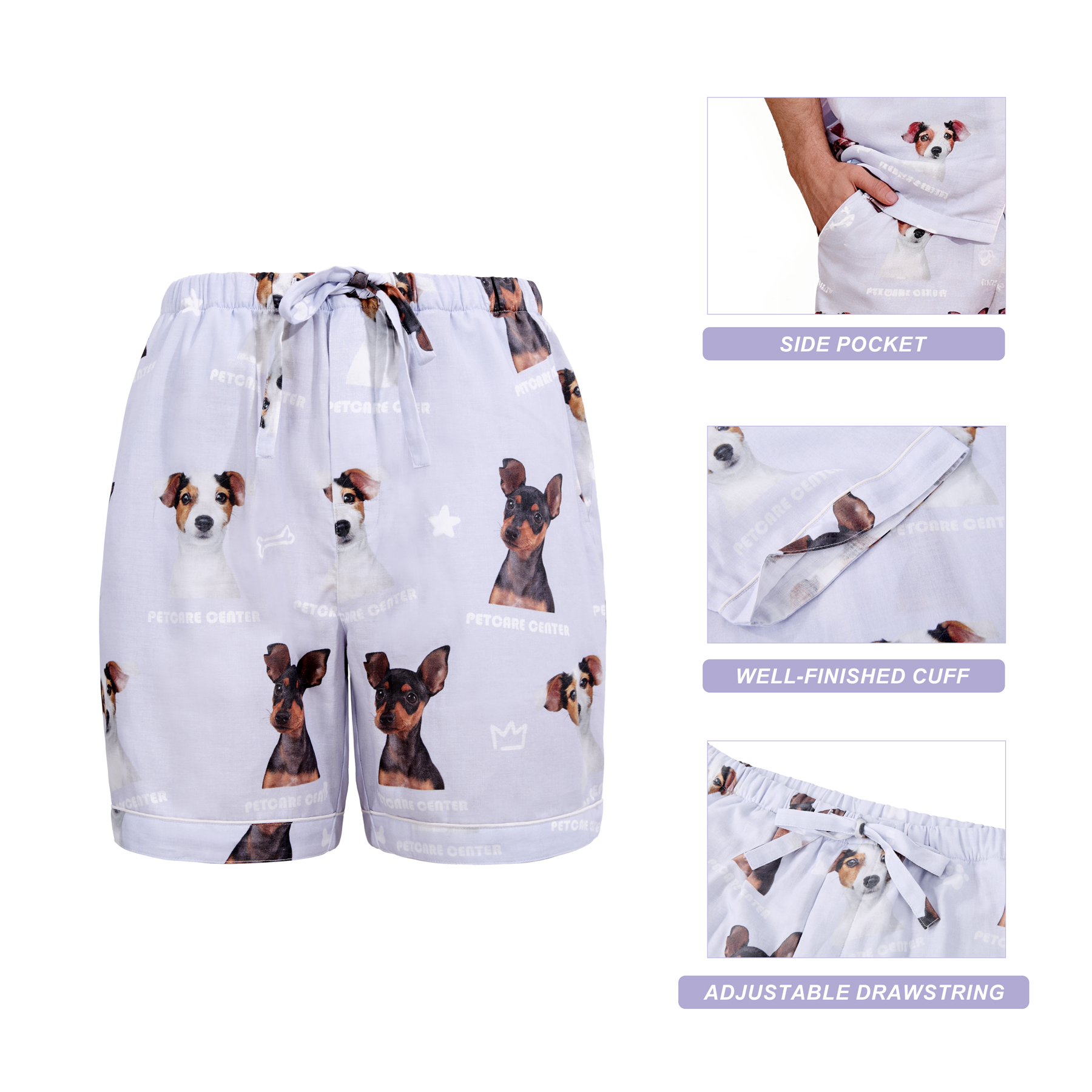 100% Cotton Double-Gauze Short Sleeve Pajamas Set 13