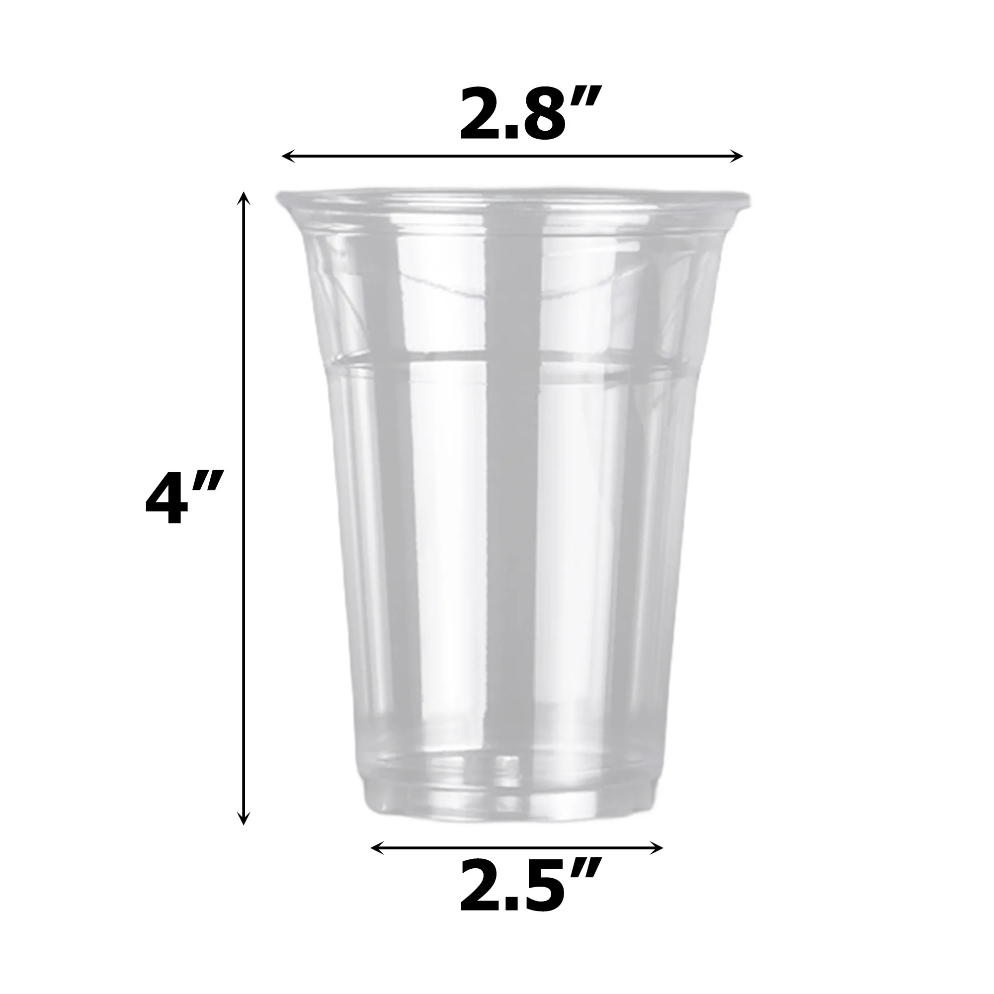 MOQ500 16Oz Single Layer Clear Plastic Cup 2