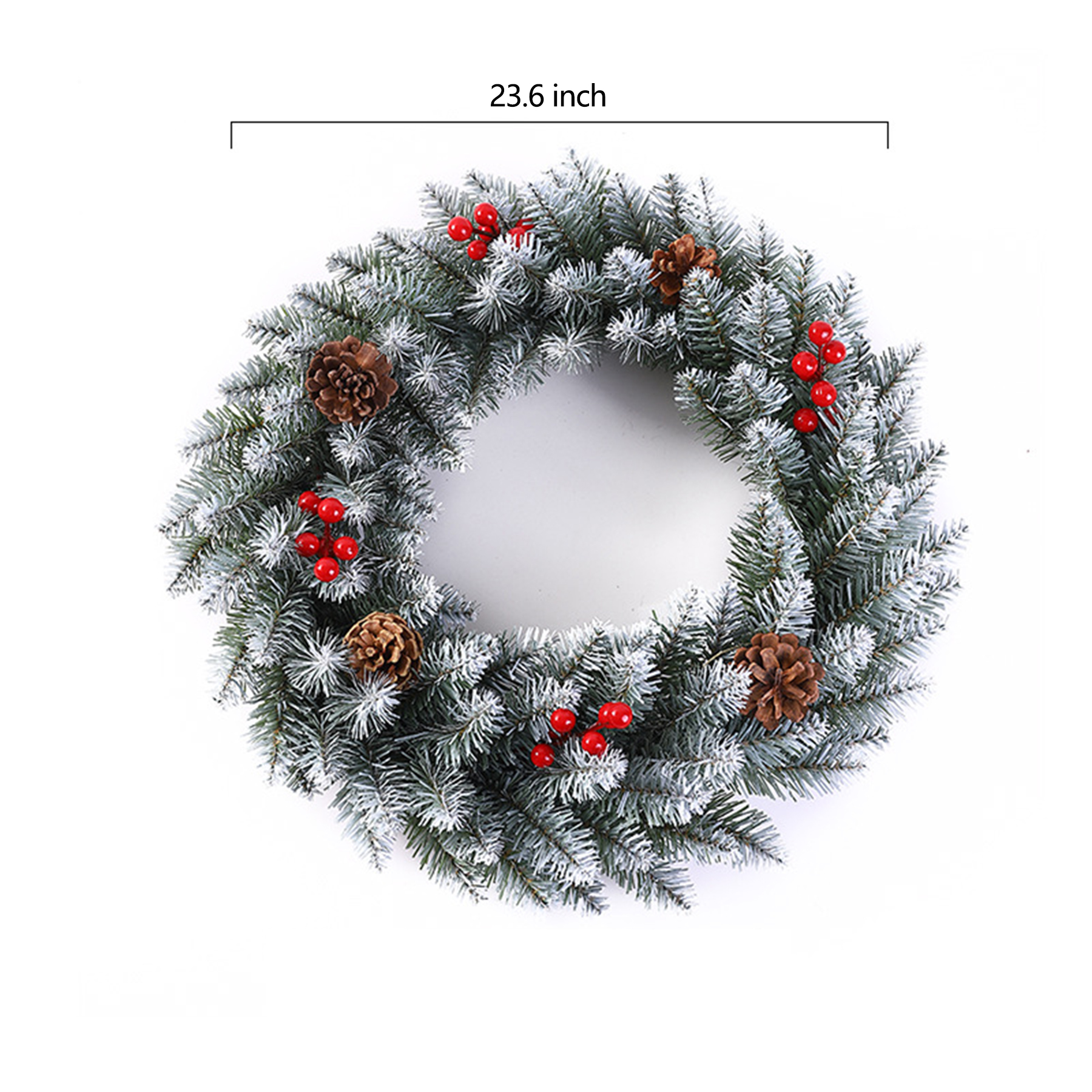 Front Door Christmas Wreath Decorations with Pine Cones 3