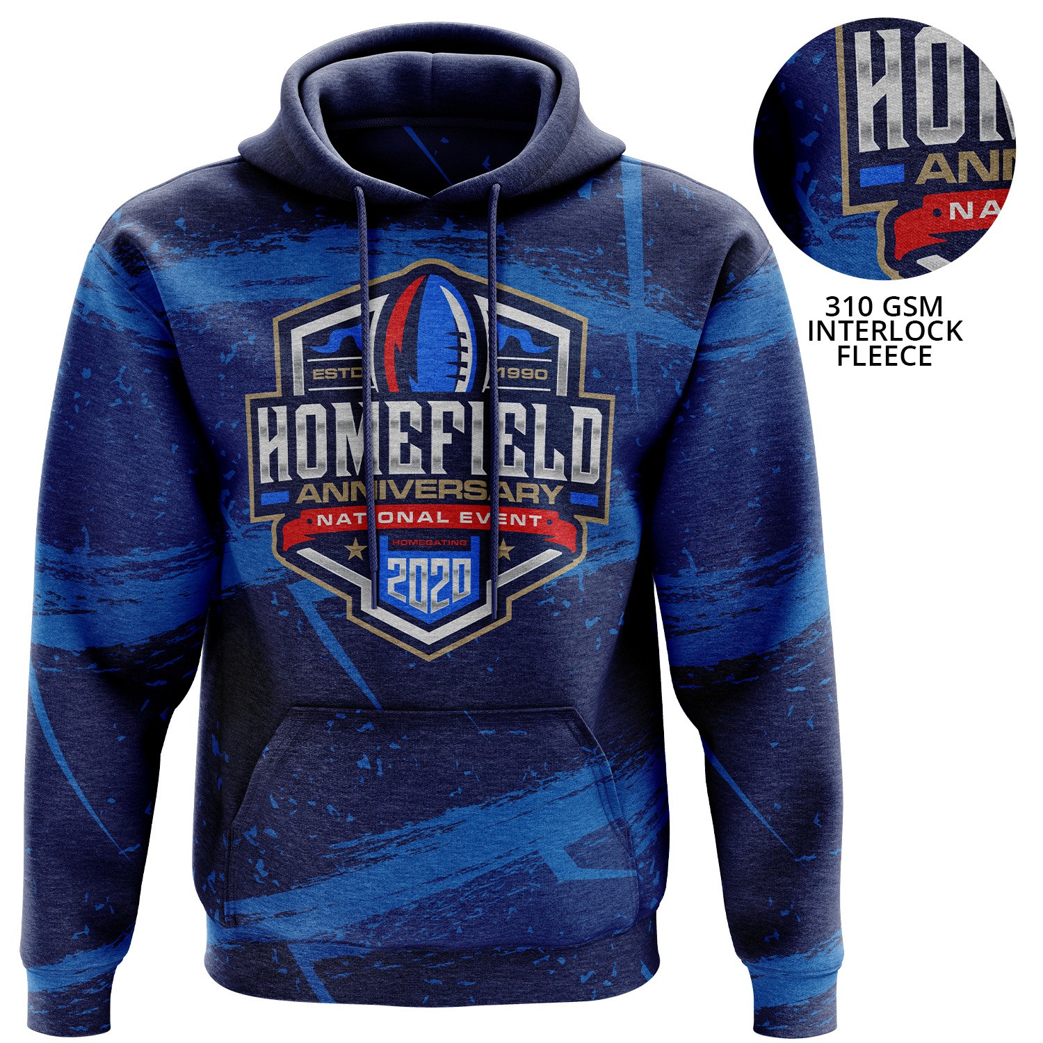 Youth 310 GSM Interlock Fleece Sublimation Pullover Hoodies w/  Kangaroo Pocket 1