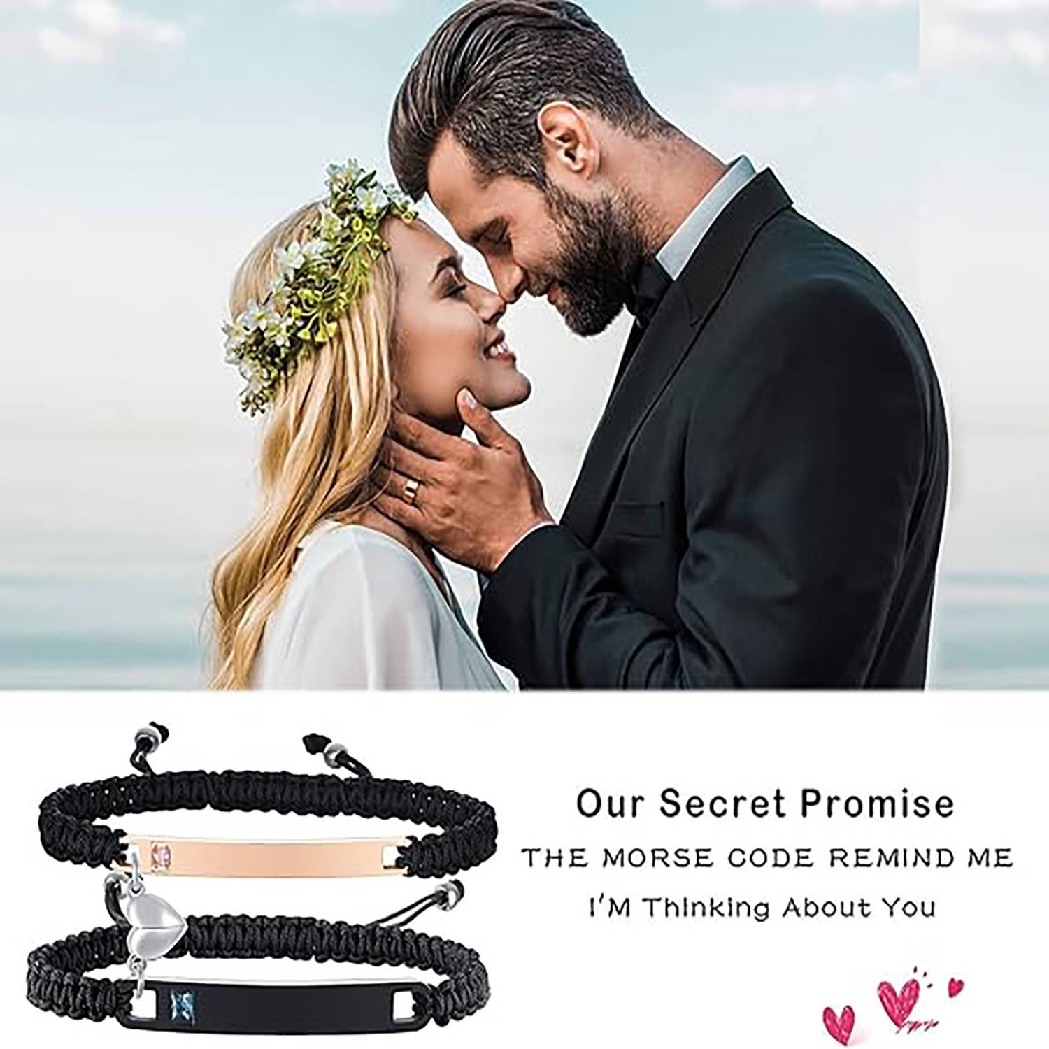 Custom Adjustable Stainless Steel Couple Bracelet 6