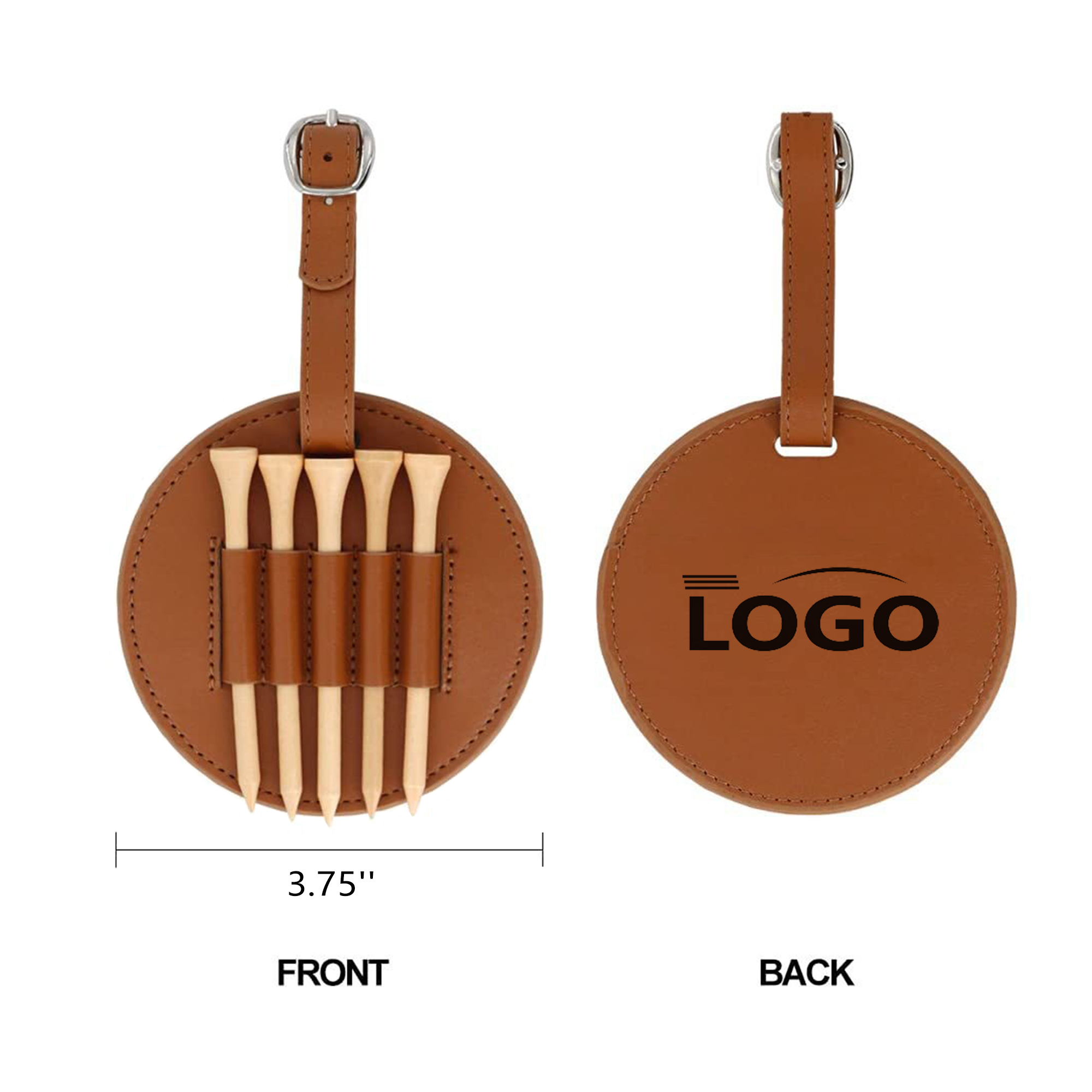 Personalized Leather Golf Tee Holder and Ball Stand MOQ 50 3