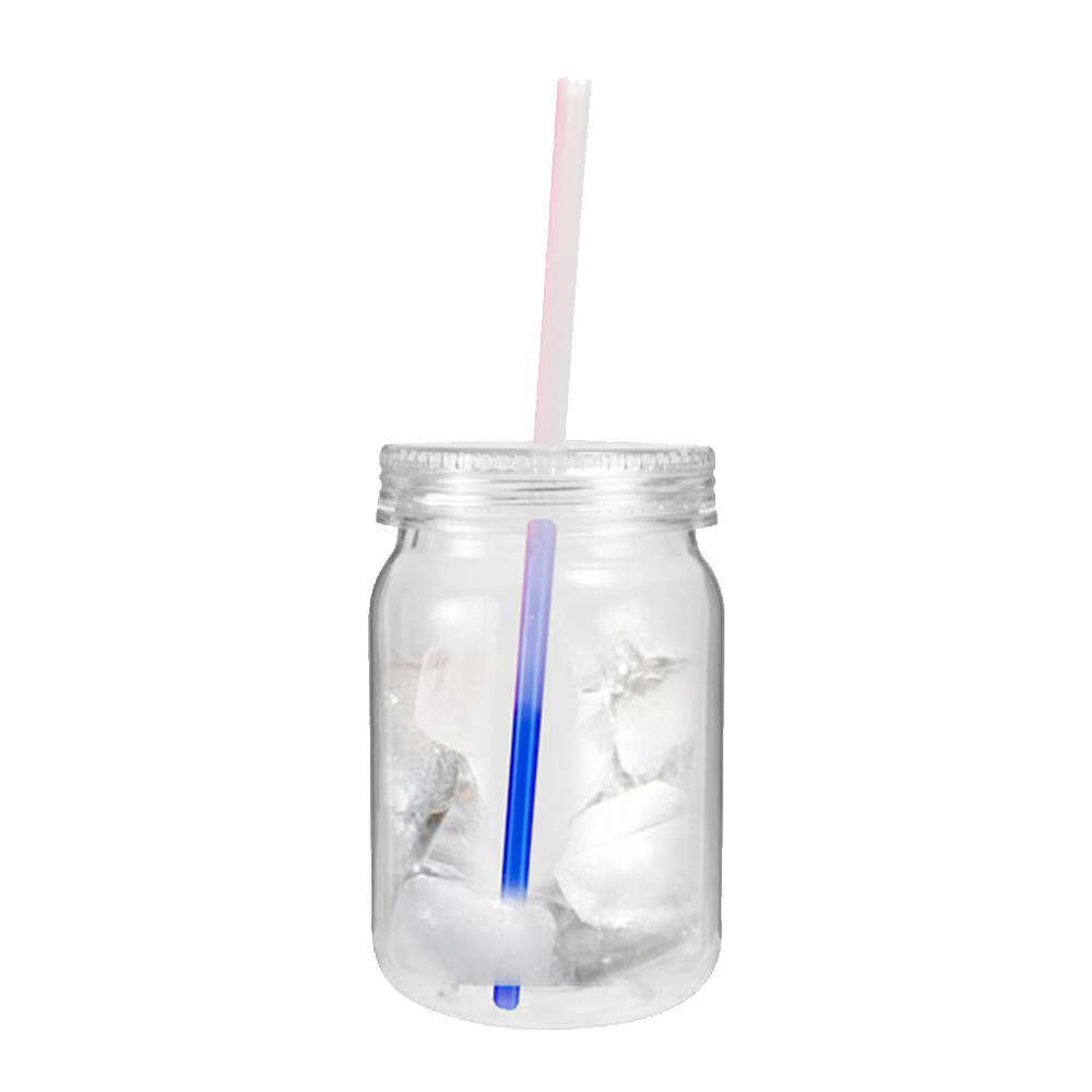 24 oz. Plastic Mason Jar with Mood™ Straw 8