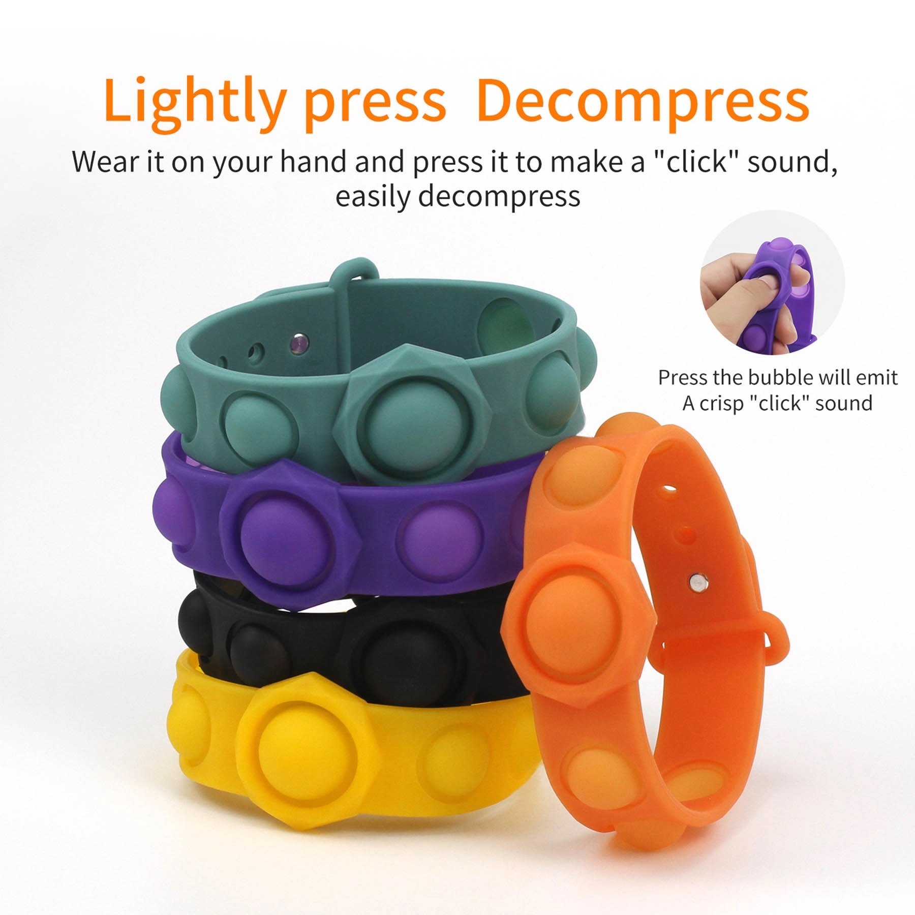 Colorful Push Bubble Sensory Fidget Bracelet Toy Wristband 2