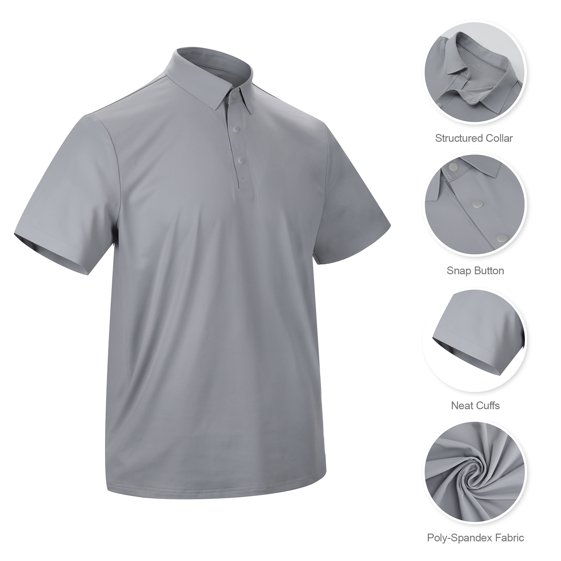 Men's Athletic Performance Short Sleeve Polo Shirt 9