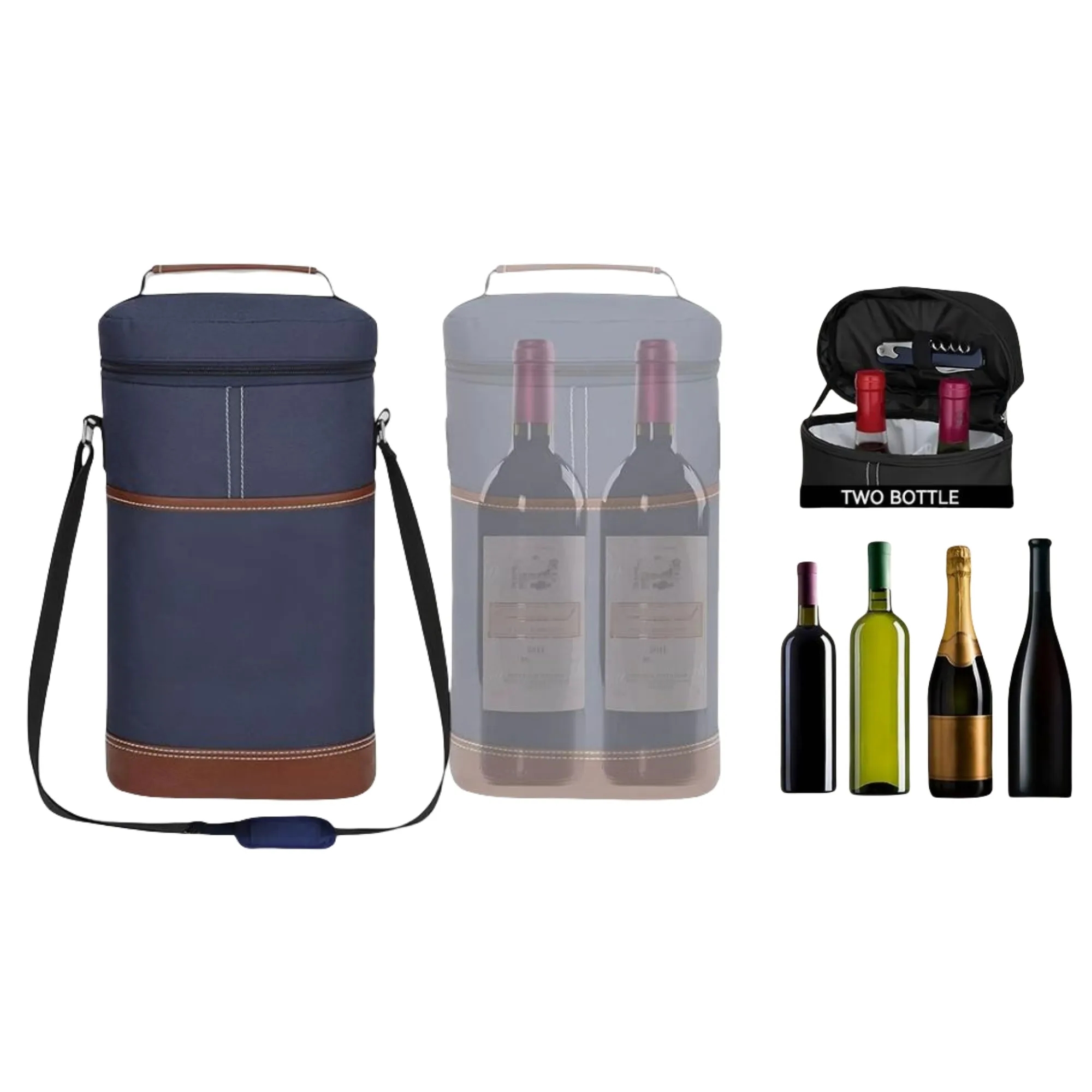 Cylinder Wine Cooler Bag Oxford Waterproof Leakproof 4