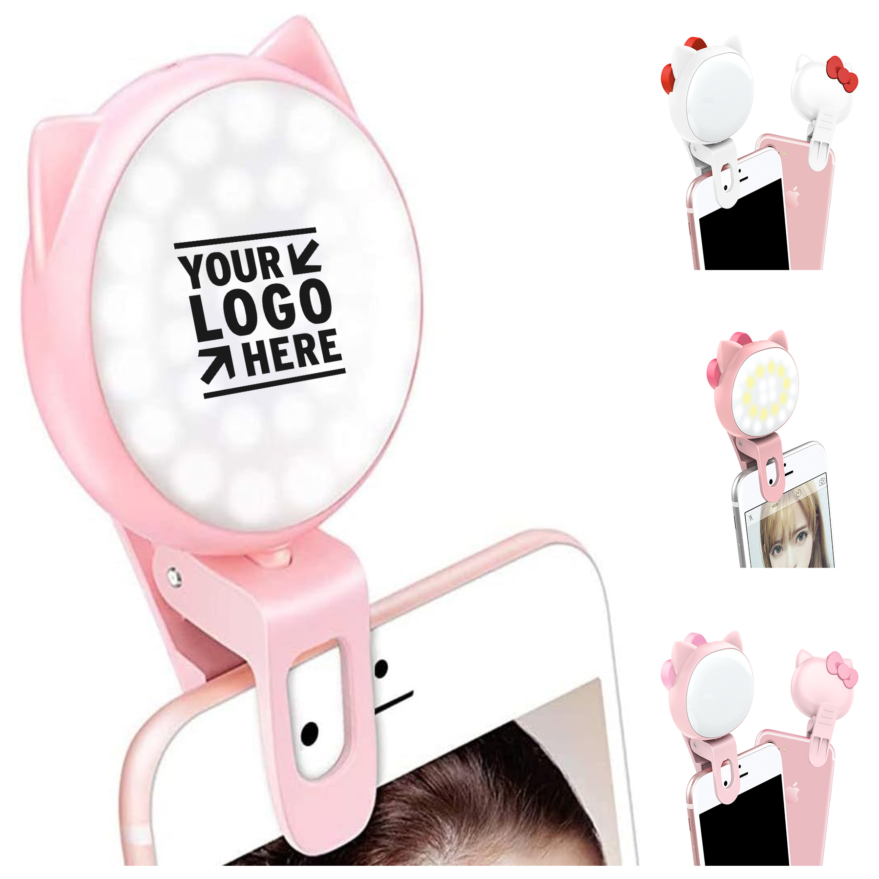 32 LED Mini Rechargeable 9 Level Adjustable Brightness Selfie Clip On Ring Light 2