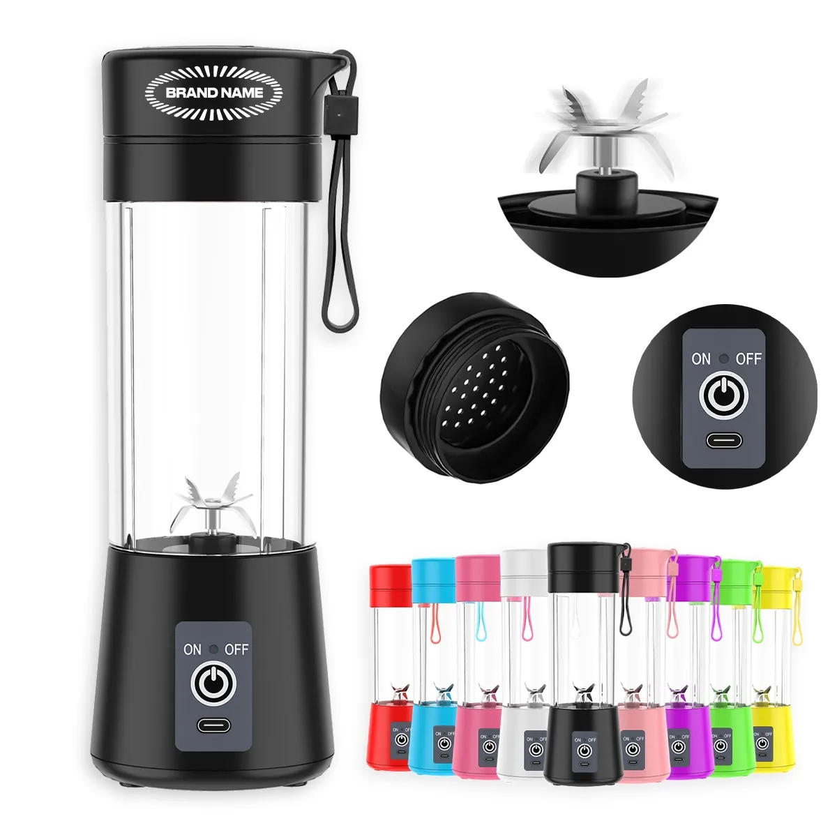 13 Oz. Portable Juice Blender Rechargeable Shakes Smoothies 4